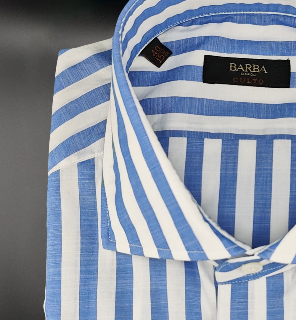 Camicia Barba uomo K1U13P014710702 azzurra<BR/> K1U13P014710702 702 RIGA BARBA 
