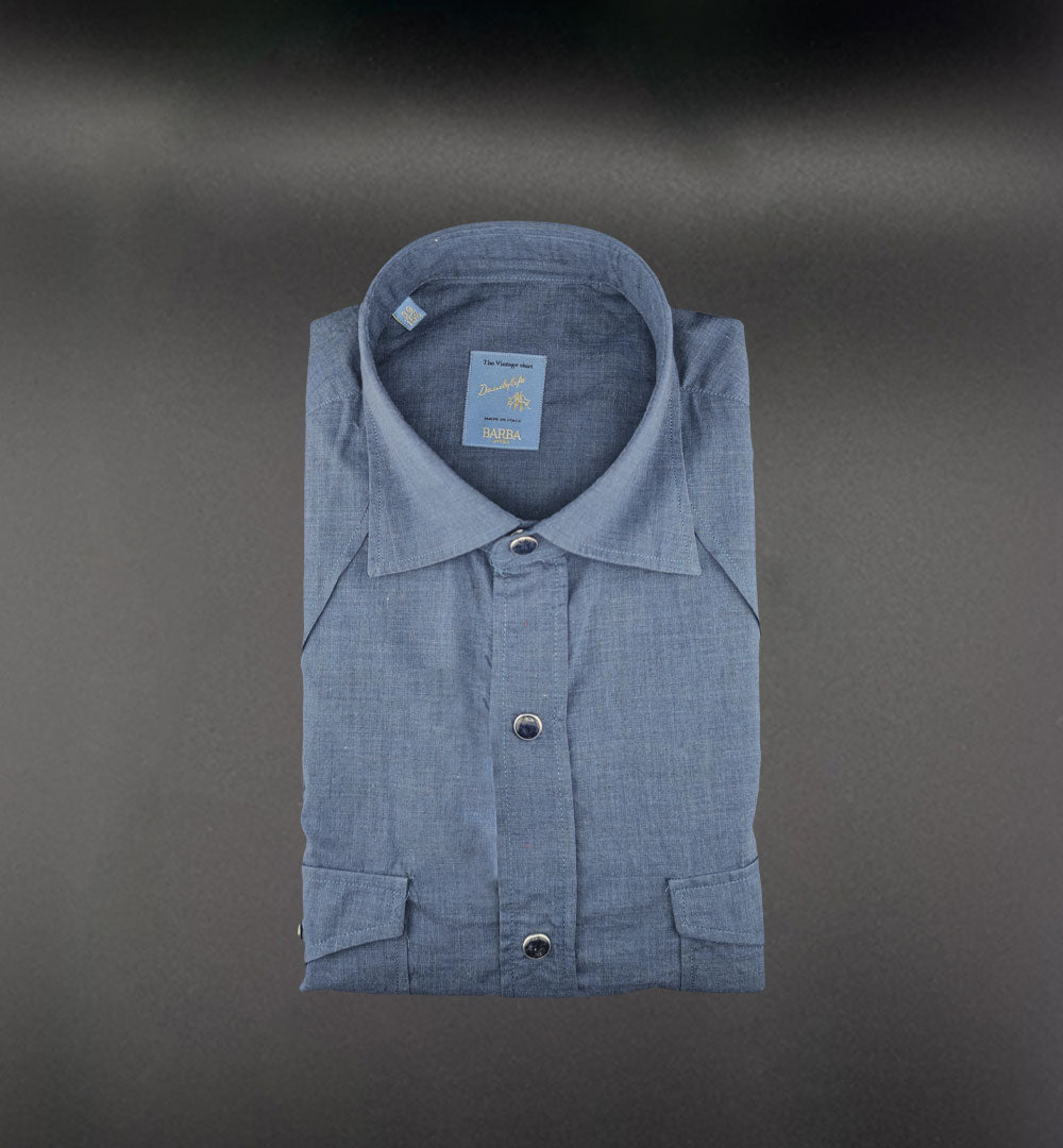 Camicia Barba uomo WSU10P2050078 03 BLU <BR/> WSU10P2050078 03 BLU BARBA 