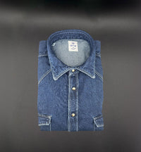 Camicia Giangi x Officine uomo Osiride blu medio