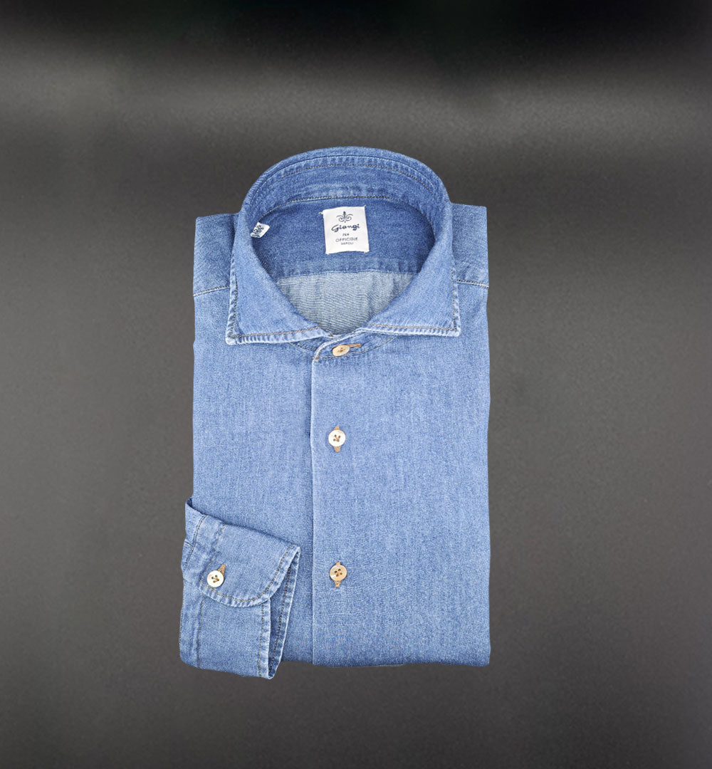 CAMICIA GIANGI X OFFICINE UOMO 704 01 DENIM MEDIO 704 01 DENIM MEDIO GIANGI 