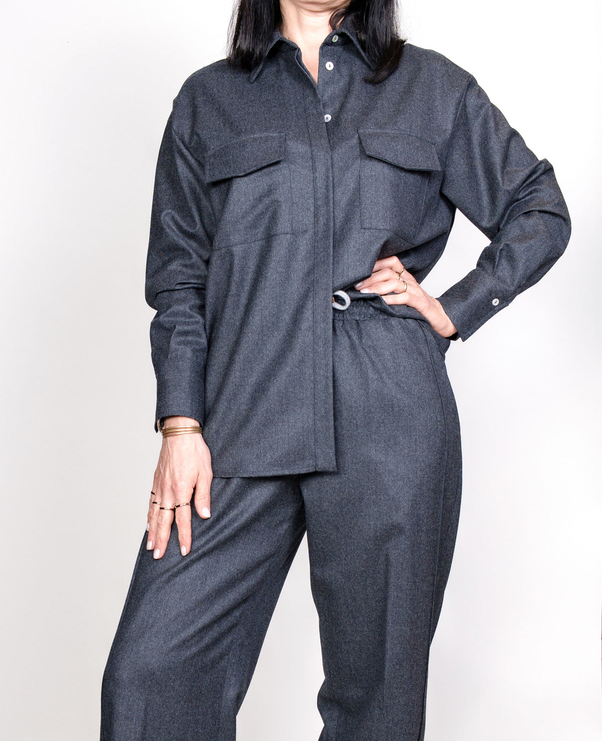 Camicia Barba donna 56511 grigia <BR/> 56511 04 BARBA 