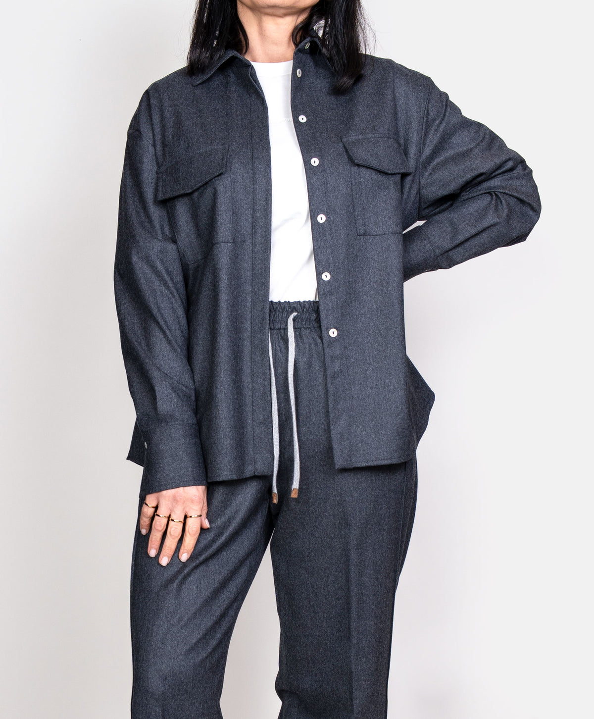 Camicia Barba donna 56511 grigia <BR/> 56511 04 BARBA 