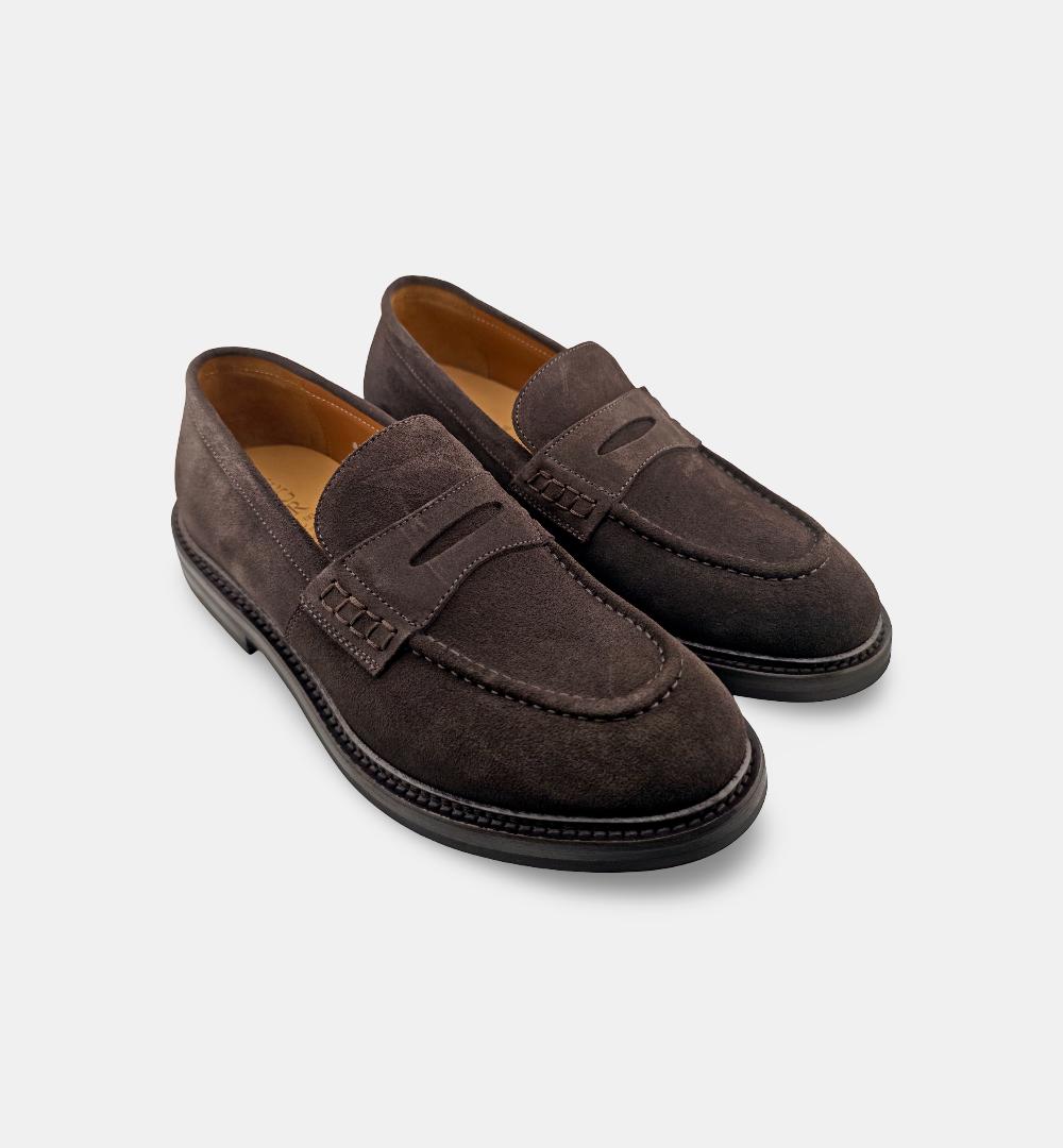 Mocassino GREEN GEORGE uomo 9041 Testa di moro<BR/> 9041 PENNY 375 GREEN GEORGE 