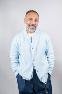 Cardigan Officine uomo College celeste