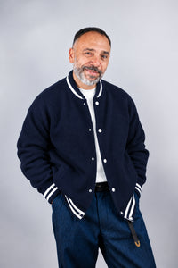 Cardigan Officine uomo College blu navy