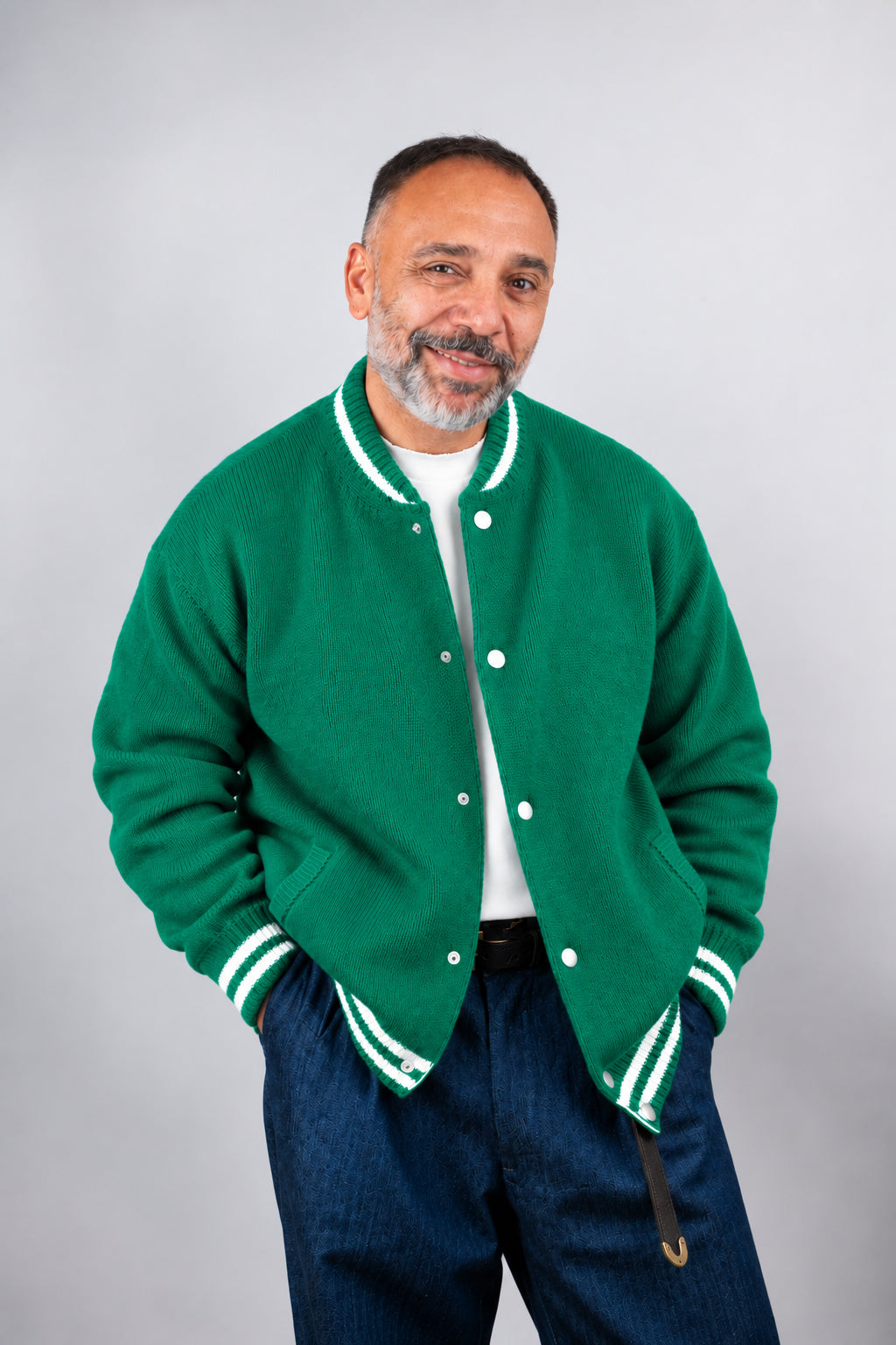 Cardigan Officine uomo College verde royal COLLEGE VERDE ROYAL OFFICINE 