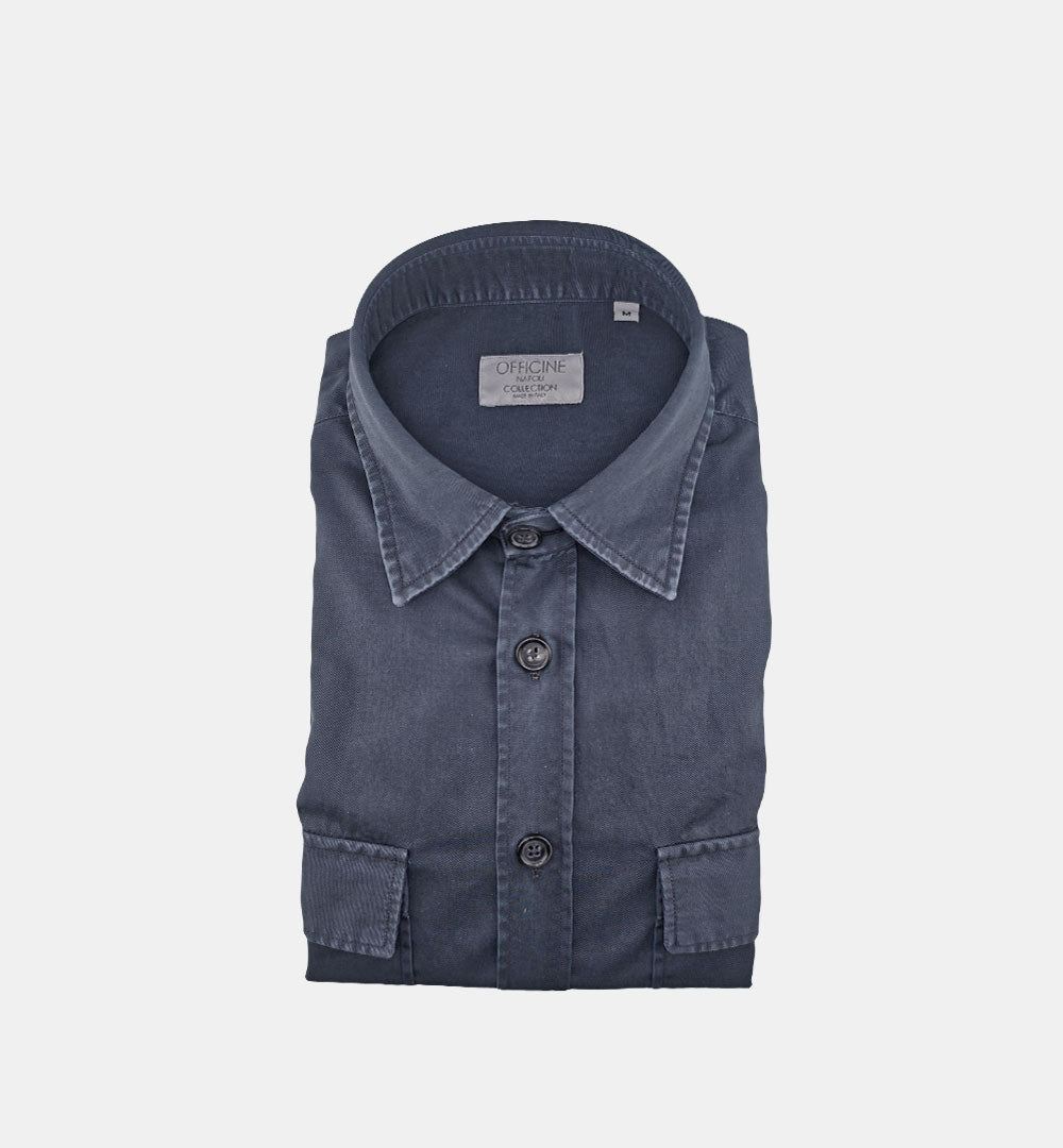 Camicia OFFICINE uomo ODER 1379 OVER SEMIWIDE Blu ODER 1379 OVER SEMIWIDE 12 NAVY OFFICINE 