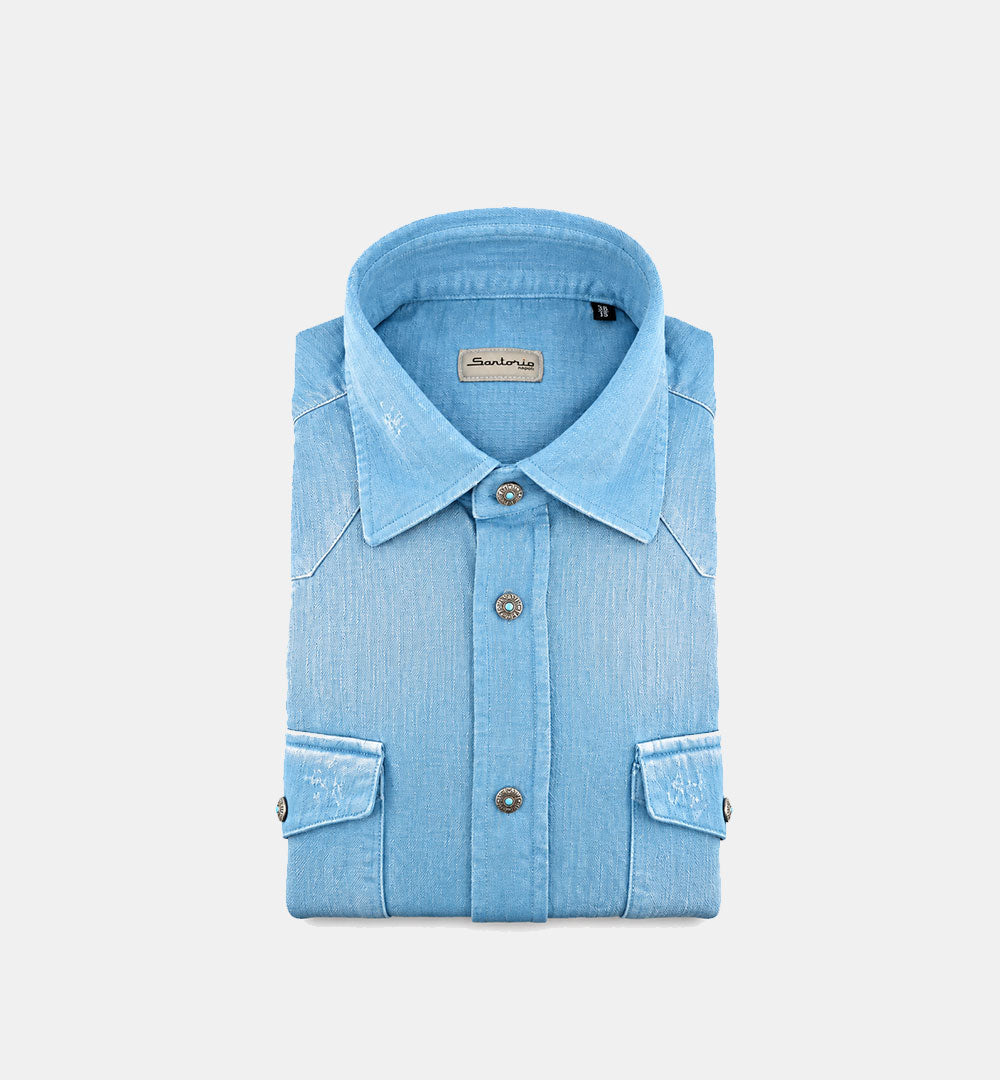 Camicia SARTORIO uomo SH4459 Azzurra SH4459 30 AZZURRO SARTORIO 
