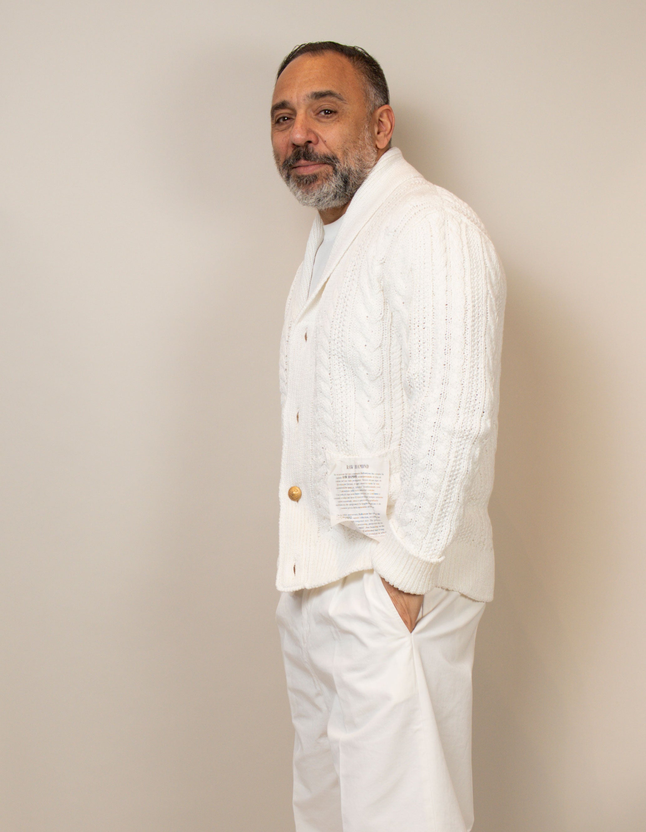 Cardigan Ballantyne uomo B41933C069 bianco B41933C069 10156 WHITE BALLANTYNE 