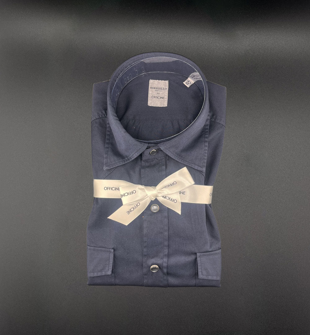 Camicia Borriello x Officine uomo 20028 blu 20028 13 BLU BORRIELLO 