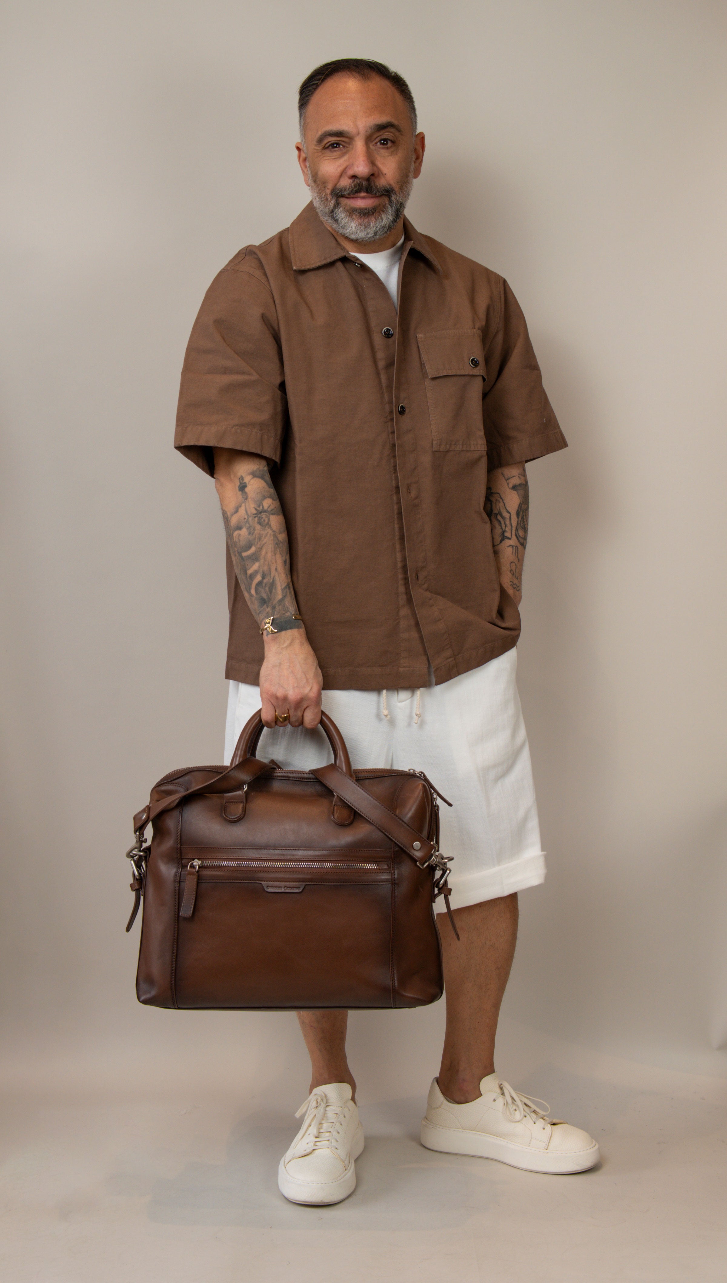 Borsa Officine Creative uomo Jules testa di moro JULES/003 BRUNO OFFICINE CREATIVE 