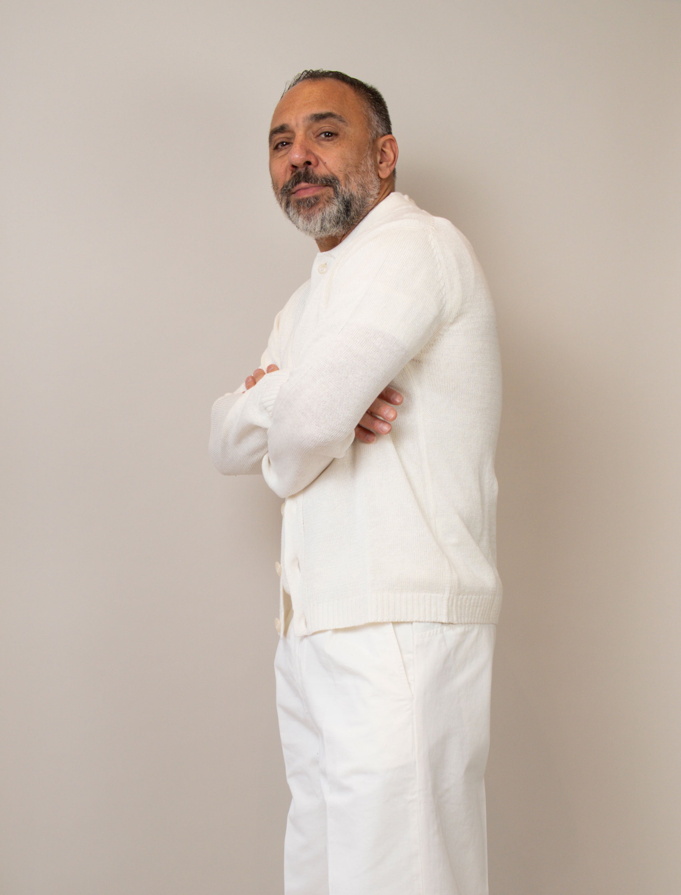 Cardigan Daniele Fiesoli uomo 3080 bianco CARDIGAN 3080 01 DANIELE FIESOLI 