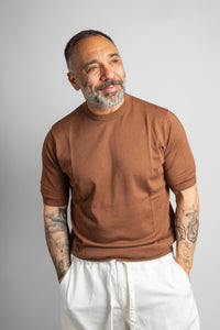 T-shirt FEDELI uomo GIROCOLLO 8014 Tabacco