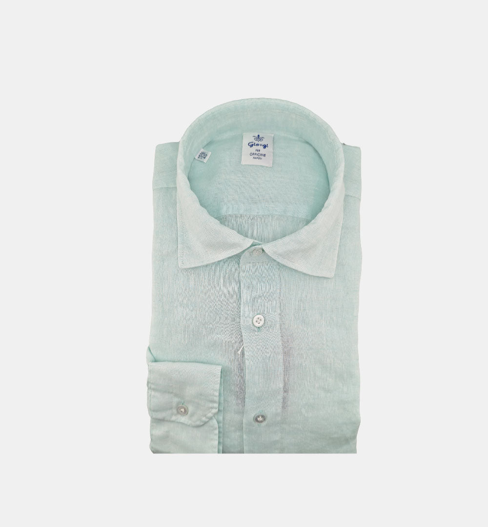 Camicia Giangi uomo Sahara verde acqua <BR/> SAHARA 3 GIANGI 