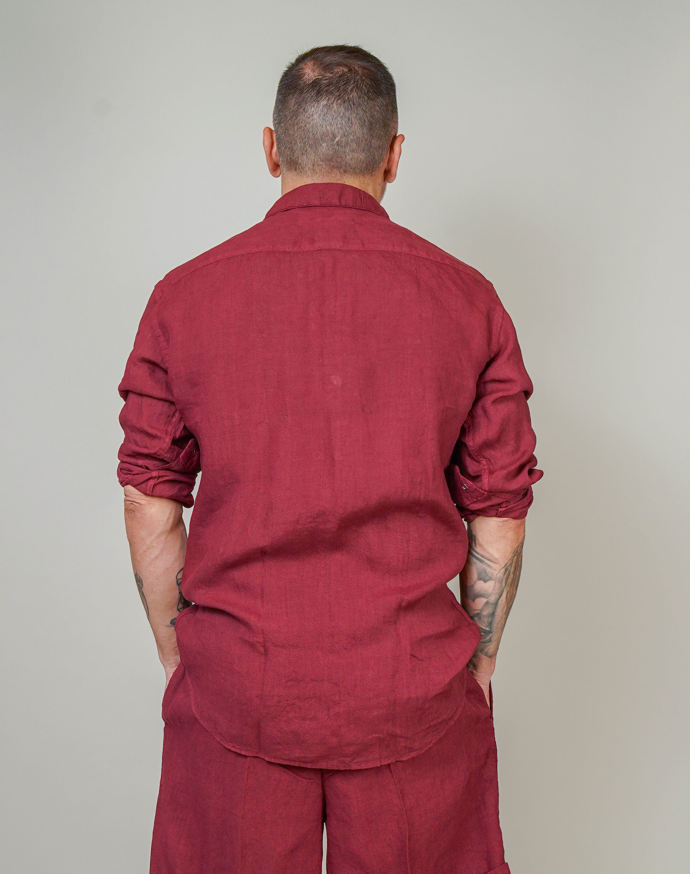 Camicia Inlinum uomo Marck baia rossa MARCK BAIA CIL02 ROSSO INLINUM 