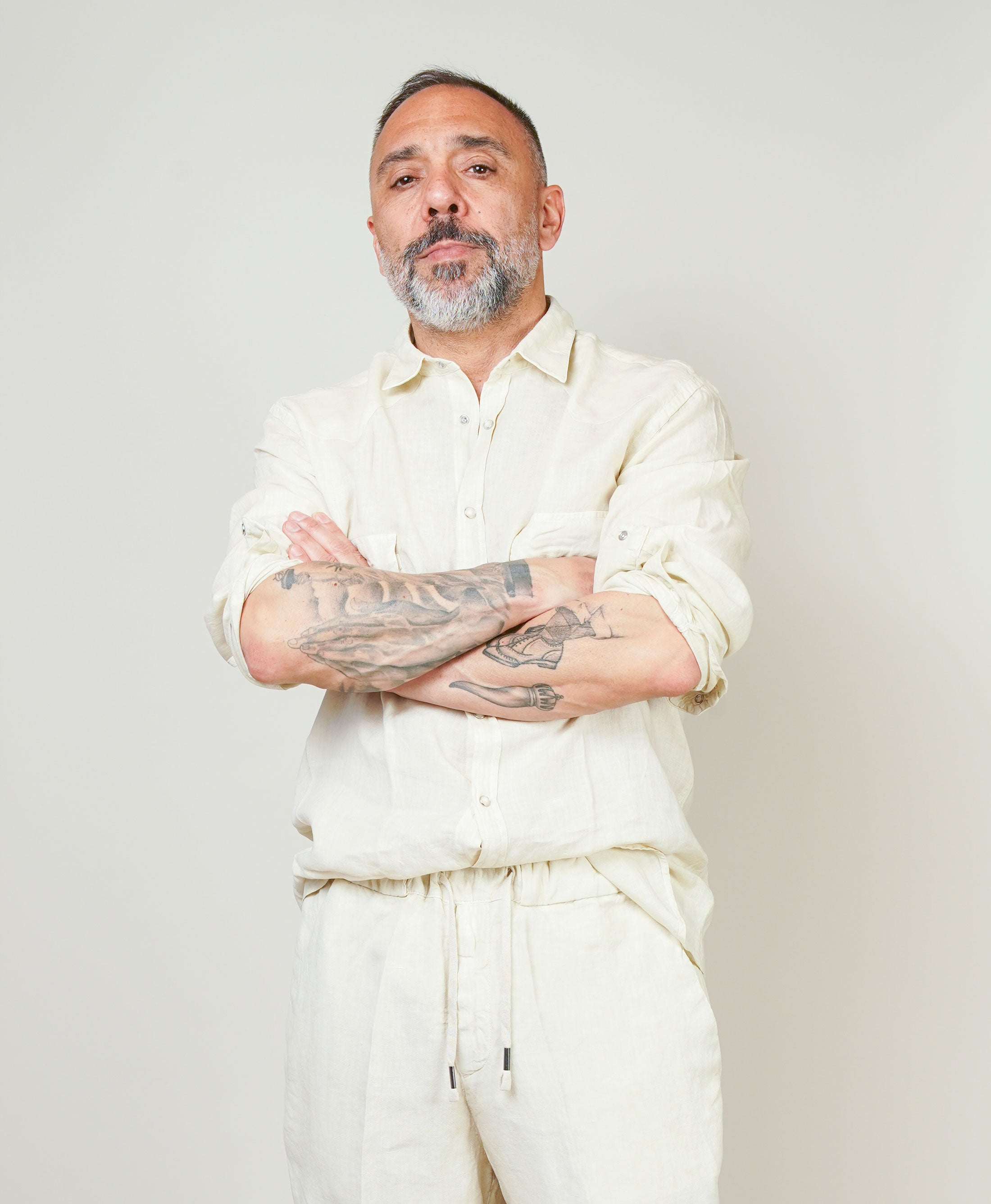 Camicia Inlinum uomo Marck baia tortora MARCK BAIA CIL02 TORTORA INLINUM 
