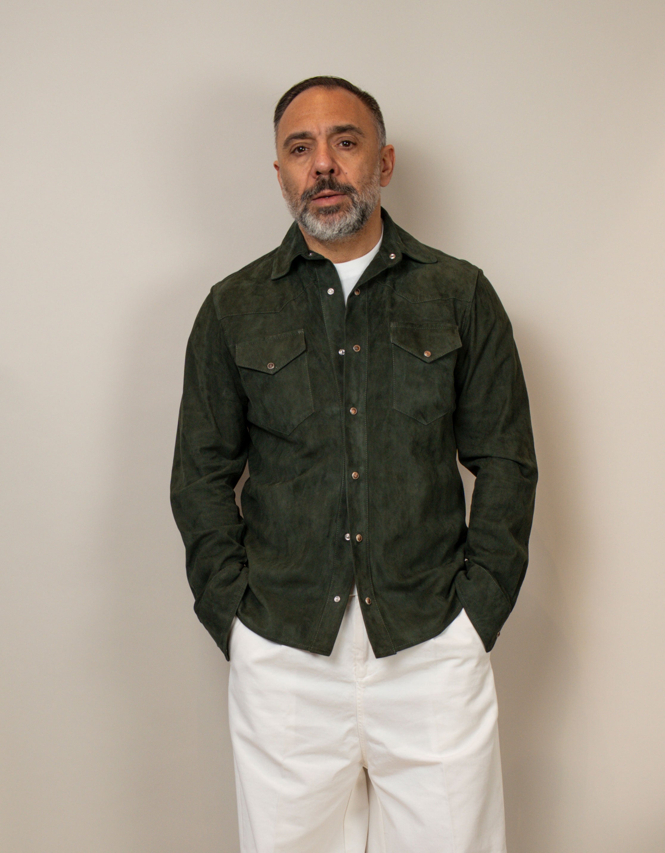 Overshirt Kired uomo Toto 835101 verde TOTO 835101 6000 KIRED 