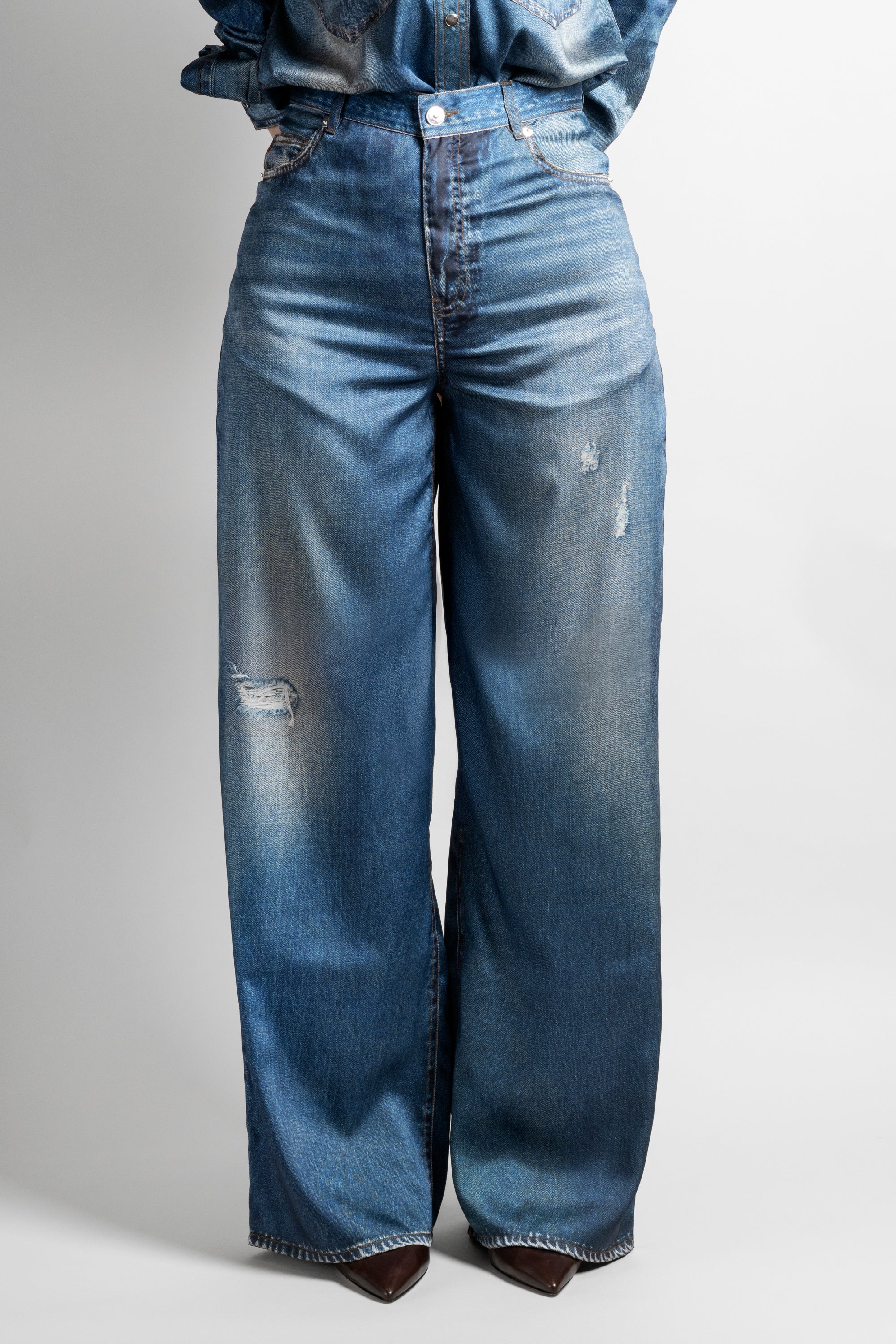 Pantalone Nine in the Morning donna Edda blu EDDA STAMPA JEANS NINE INTHE MORNING 