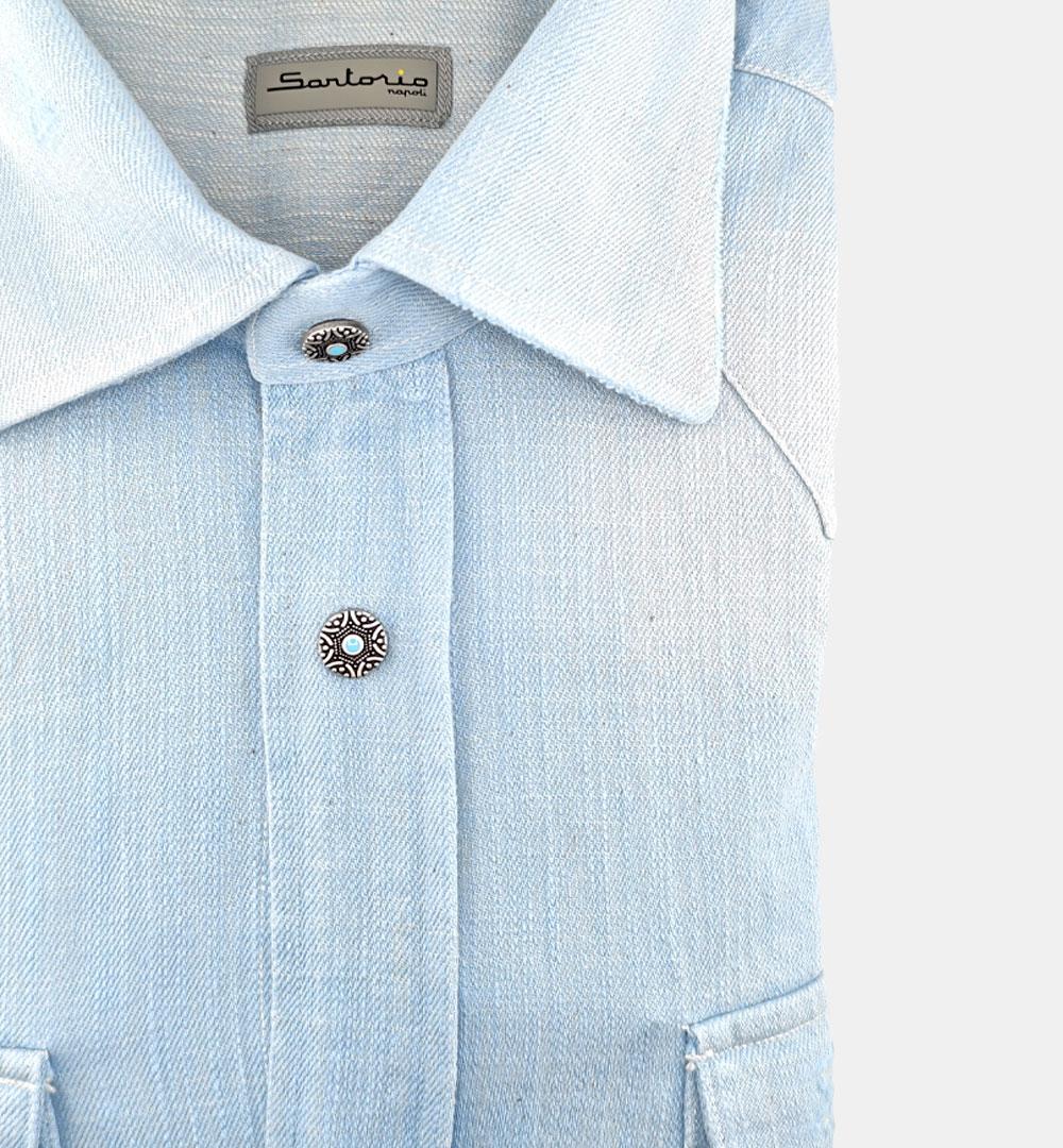 Camicia Sartorio uomo Texas denim celeste TEXAS 463302002 SARTORIO 