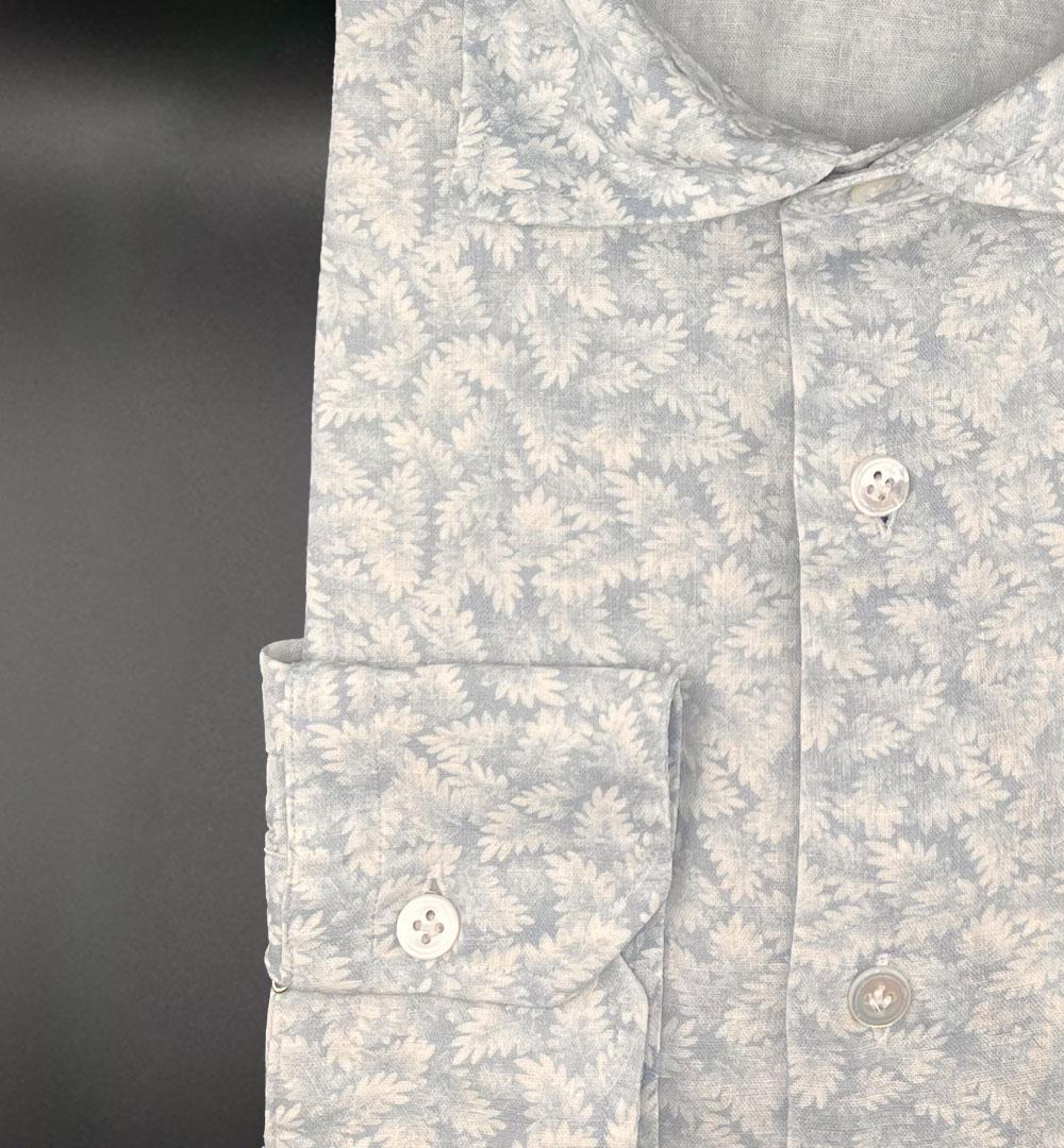 Camicia Giangi x Officine uomo SAHARA 98022 FIORE CELESTE lino SAHARA 9802 2 FIORE CELESTE GIANGI 