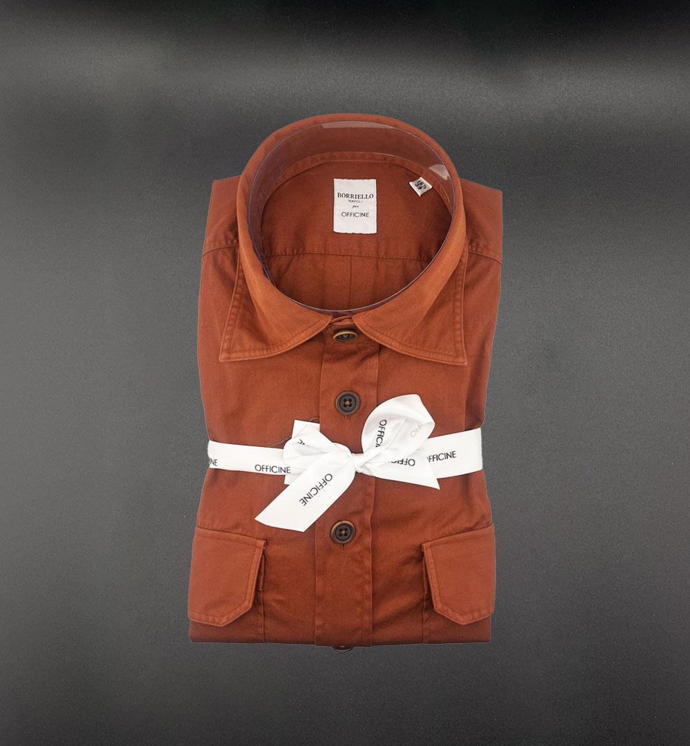 Camicia Borriello x Officine uomo 020028 mattone 020028 4 MATTONE BORRIELLO 