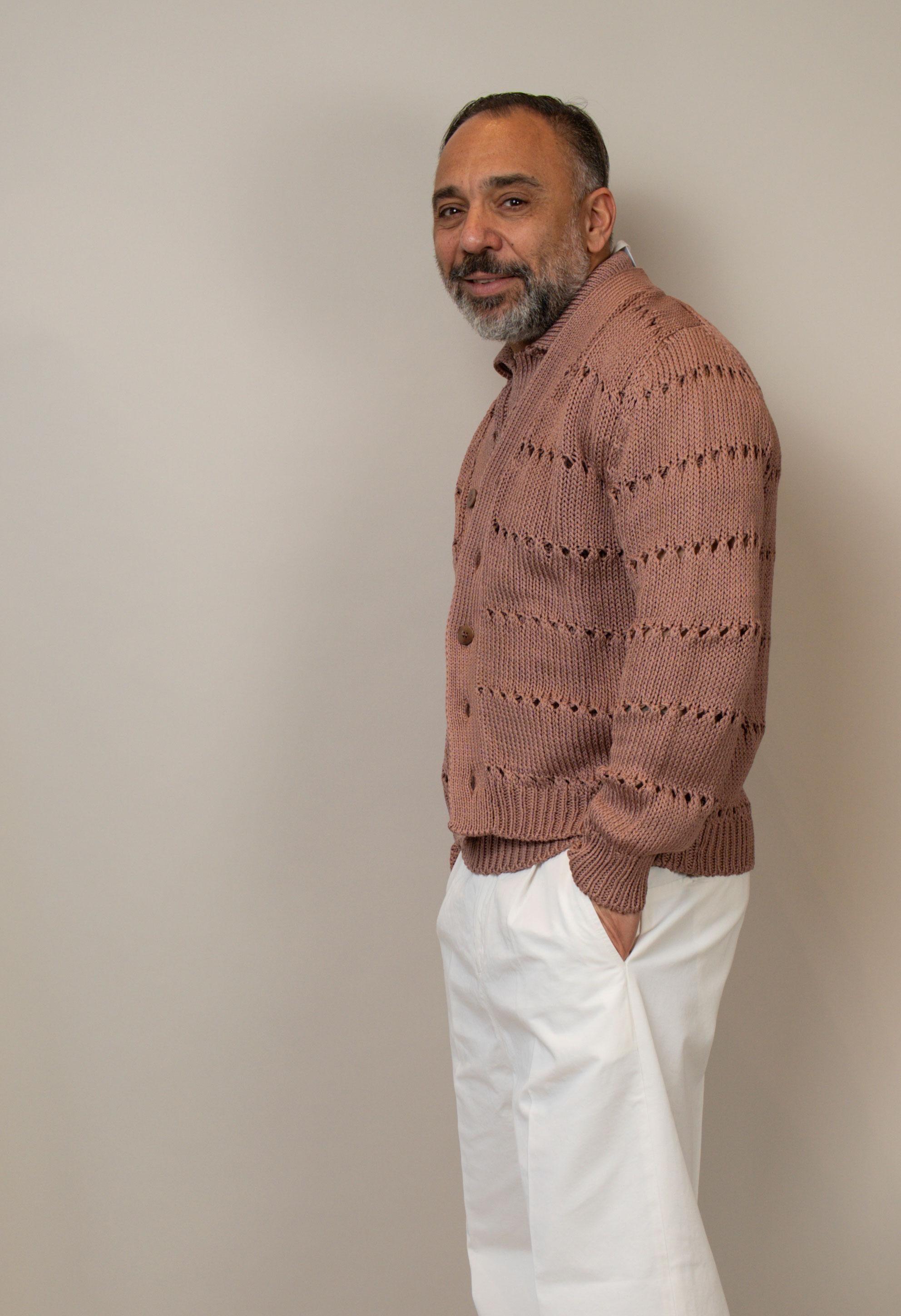 Cardigan Daniele Fiesoli uomo 4070 mattone CARDIGAN 4070 35 DANIELE FIESOLI 