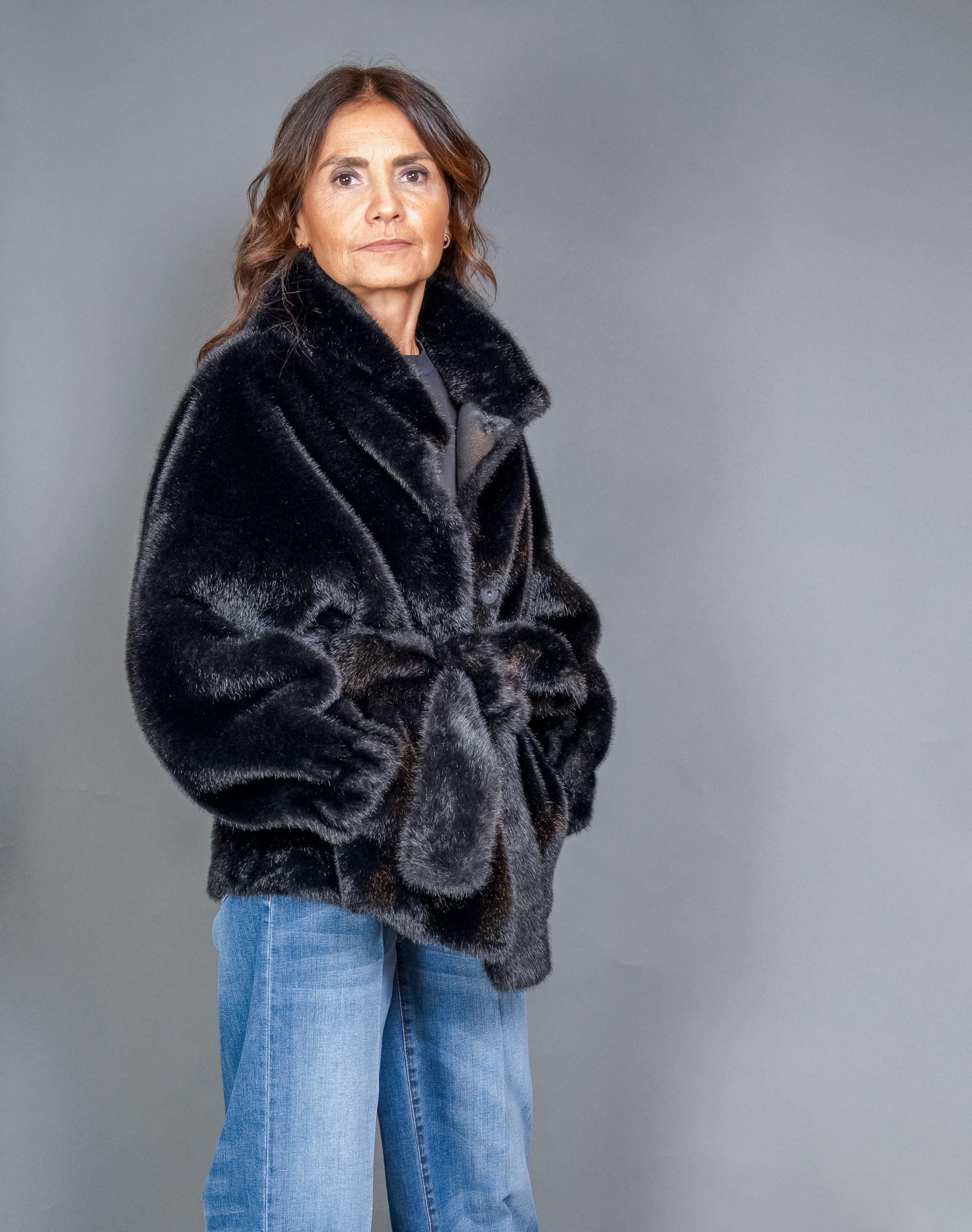 Pelliccia BULLY donna 7224 Nera 7224 CINTURA N BULLY 