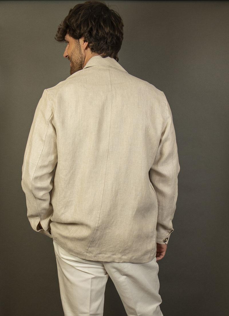 Giacca Giangi uomo Sahariana beige<BR/> SAHARIANA 4 SABBIA GIANGI 