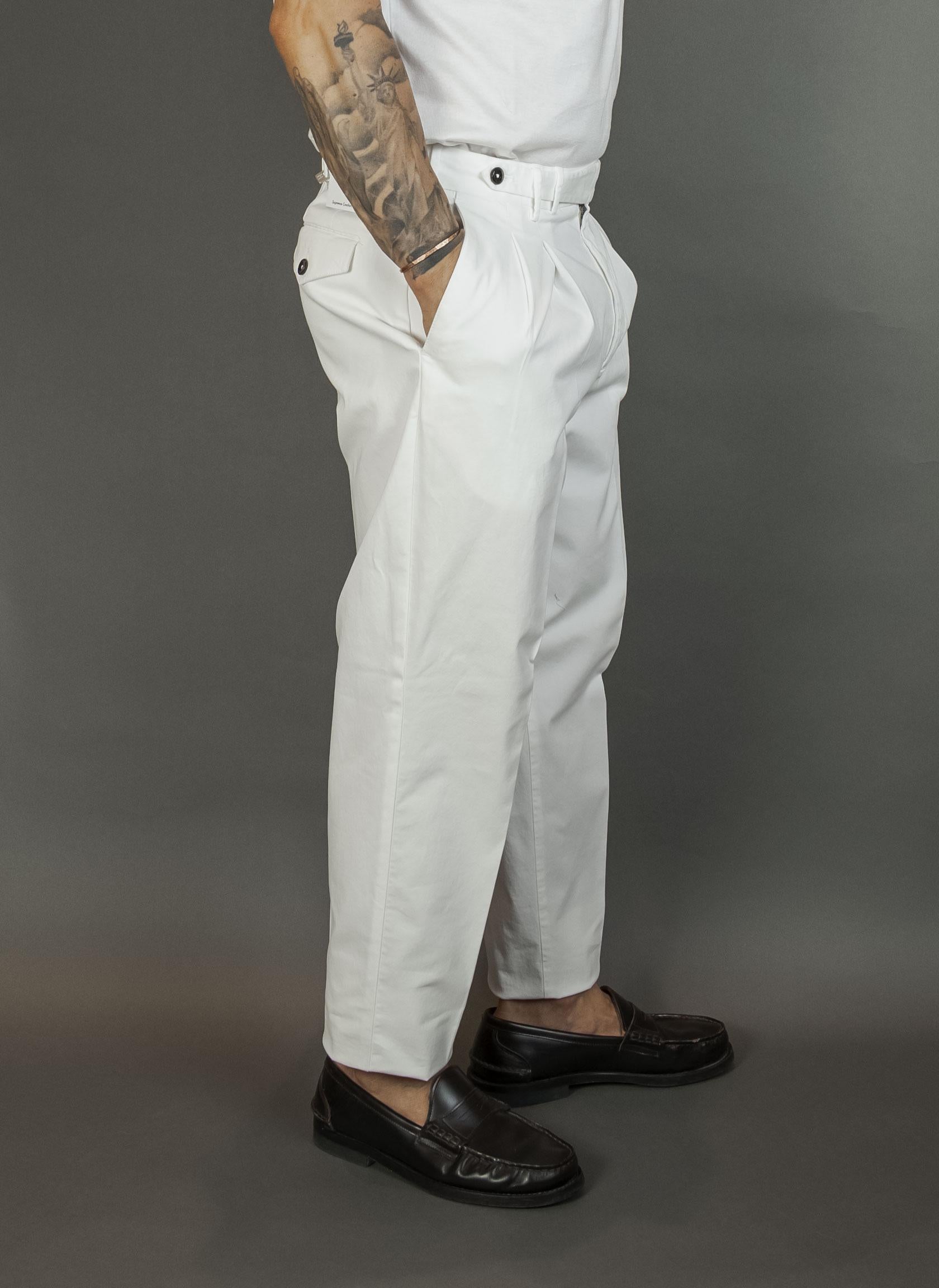 Pantalone PT Torino uomo ZTCLZB0CL1NK03 bianco<BR/> ZTCLZB0CL1NK03 Y010 BIANCO PT TORINO 