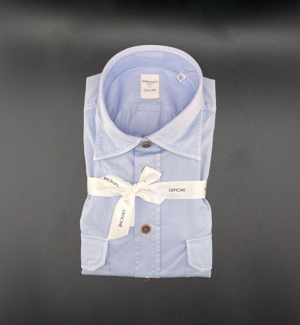 Camicia Borriello x Officine uomo 020028 cielo azzurro 020028 12 CIELO BORRIELLO 