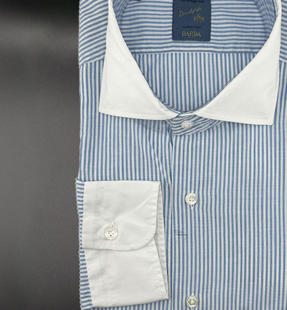 Camicia Barba uomo LIU13P0140063 azzurra LIU13P0140063 002 A BARBA 