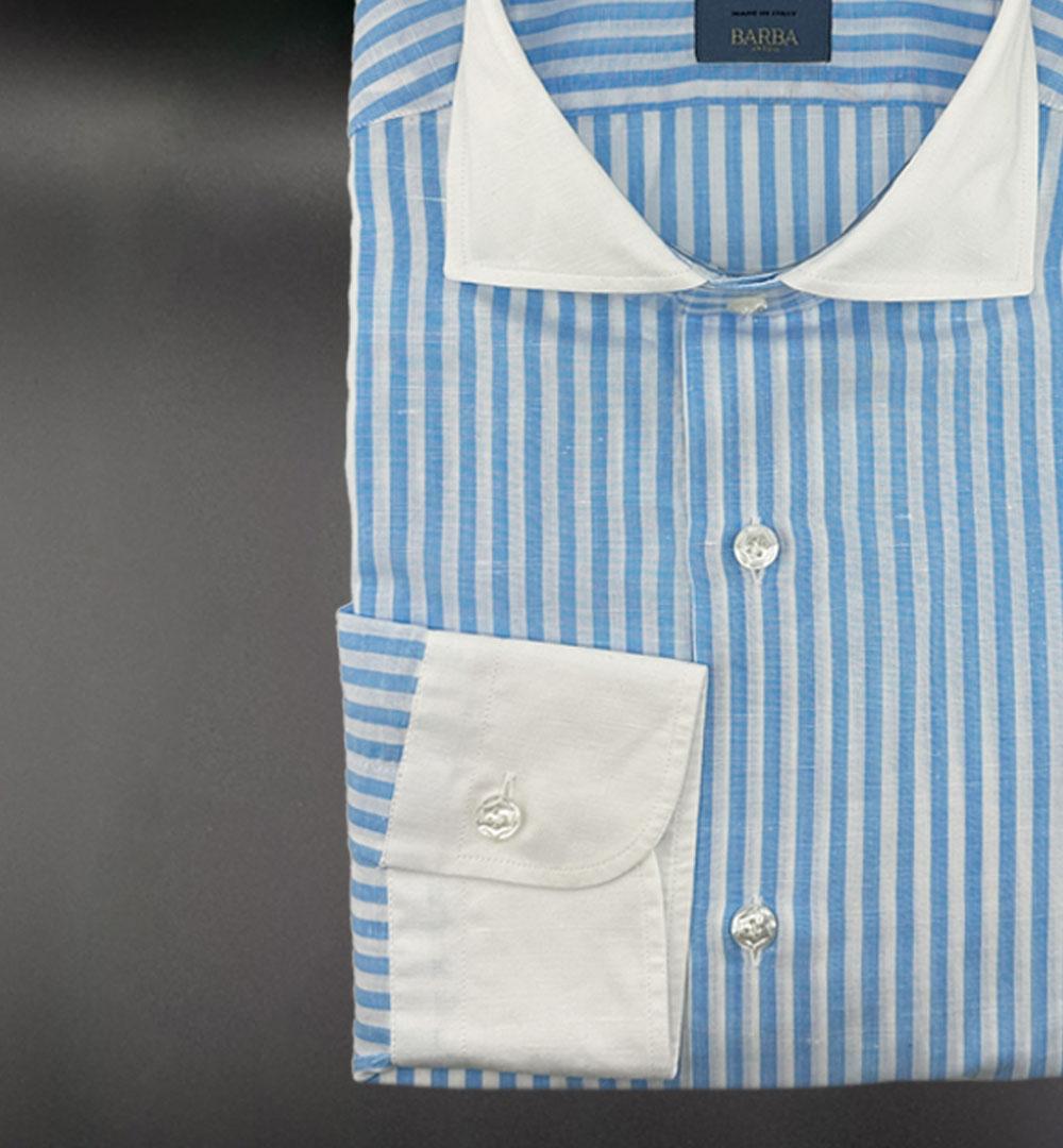 Camicia Barba uomo LIU13P014028 azzurra LIU13P014028 004 A BARBA 