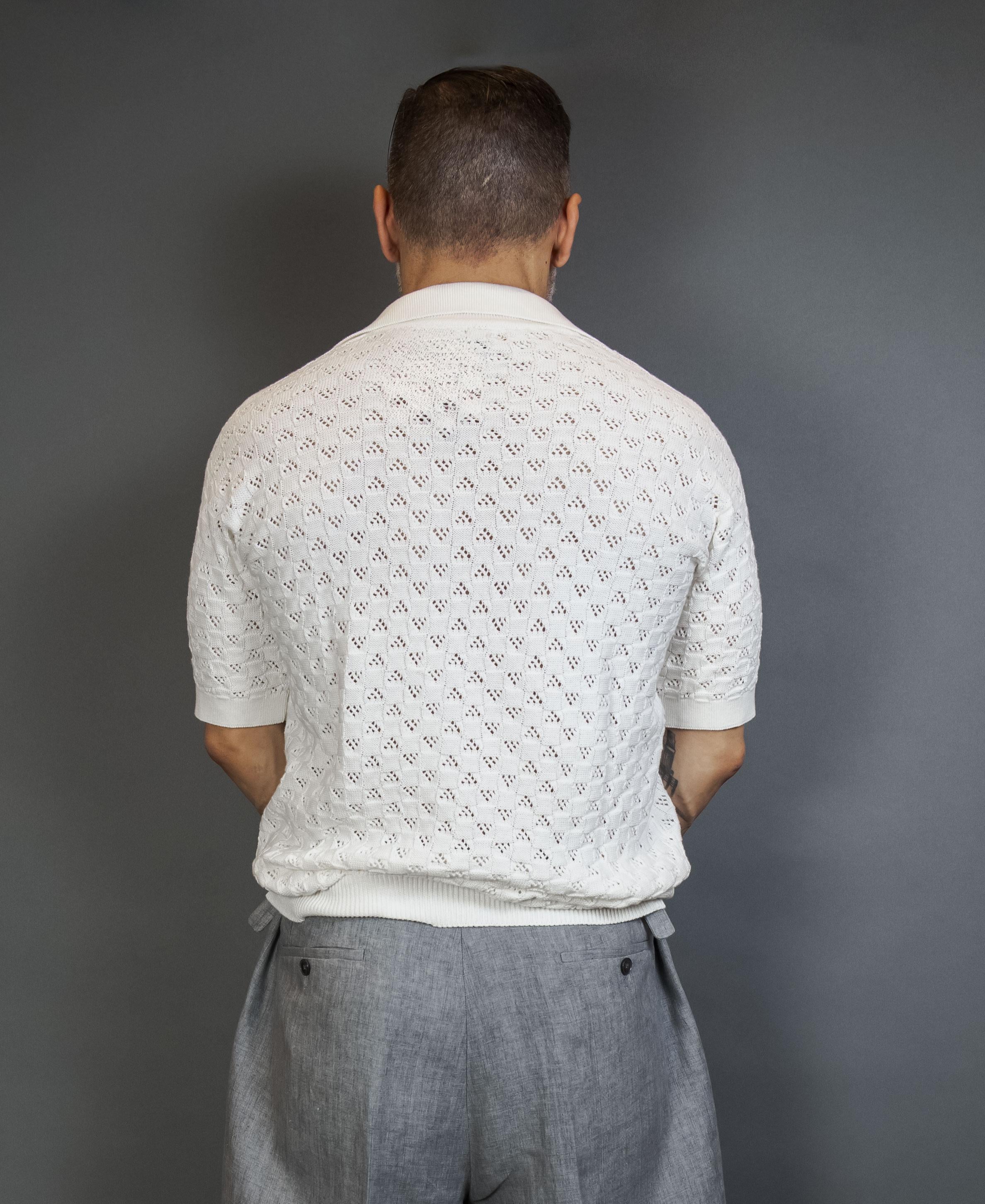 Polo Scaglione uomo UPC071 Square milk UPC071 101 MILK SCAGLIONE 