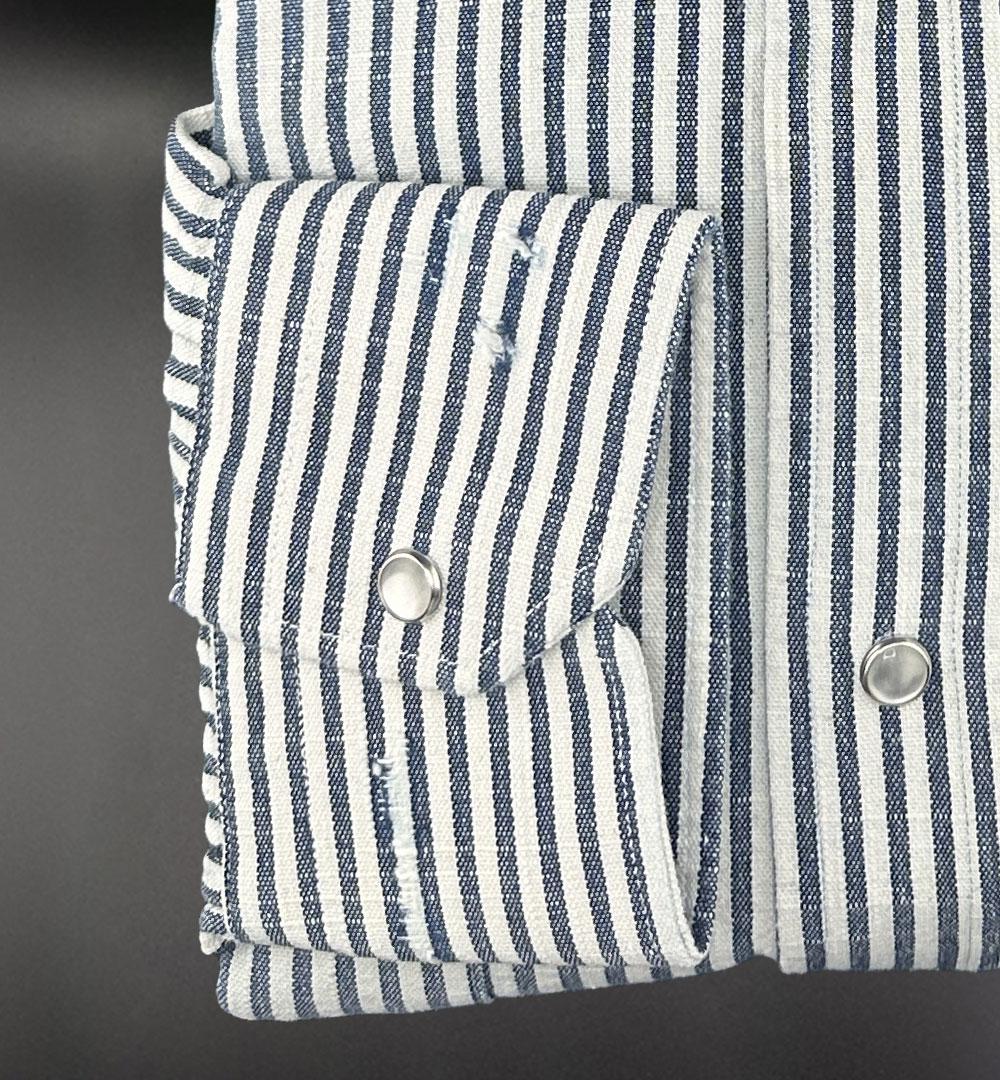 Camicia Sartorio uomo SCC0001SH45280 blu bianca SCC0001SH45280 DENIM RIGATA BLU SARTORIO 