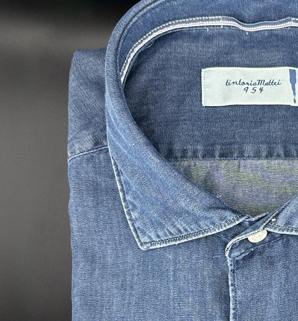 Camicia Tintoria Mattei uomo 1JFNNM2U blu 1JFNNM2U Z2 DENIM TINTORIA MATTEI 
