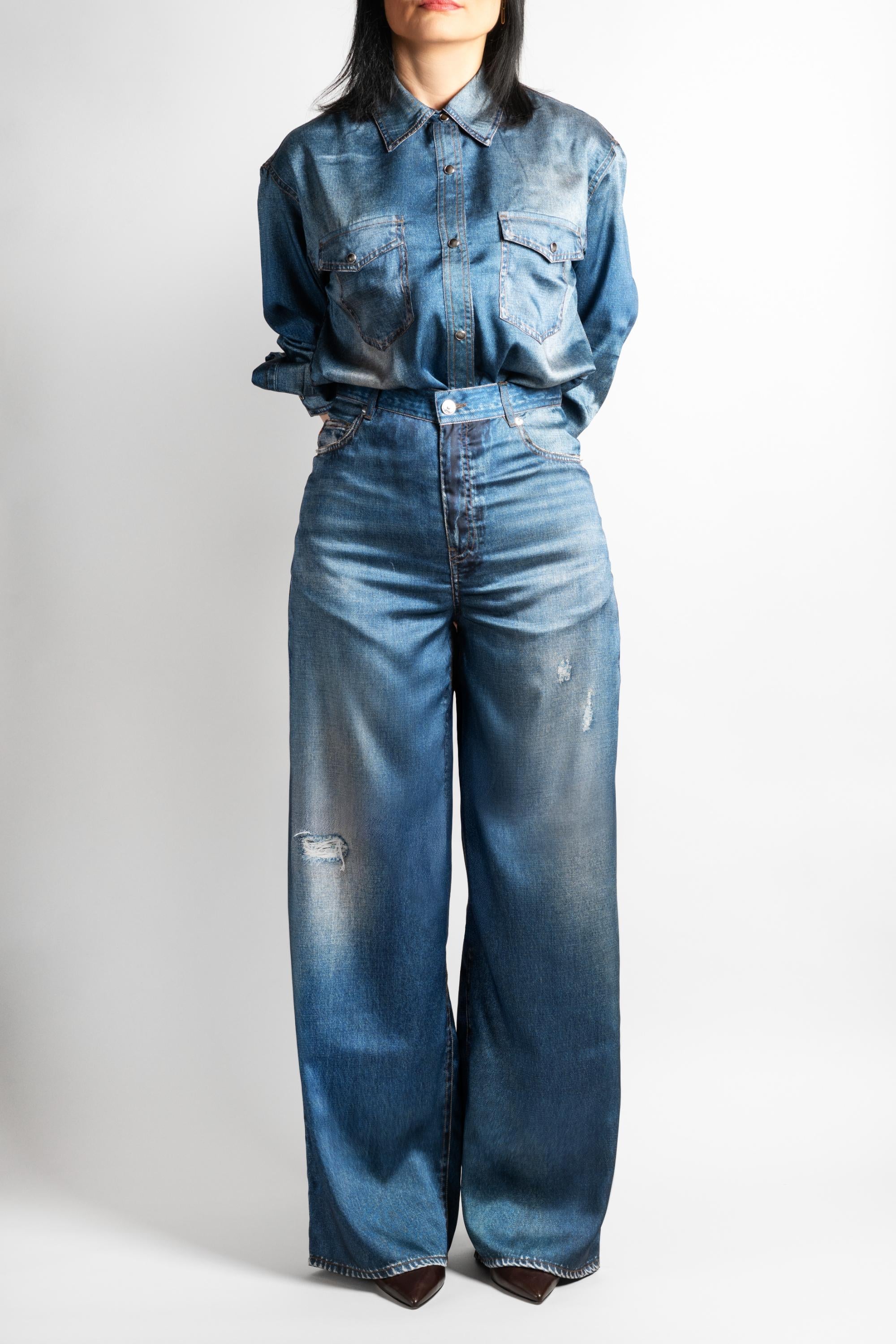 Pantalone Nine in the Morning donna Edda blu EDDA STAMPA JEANS NINE INTHE MORNING 