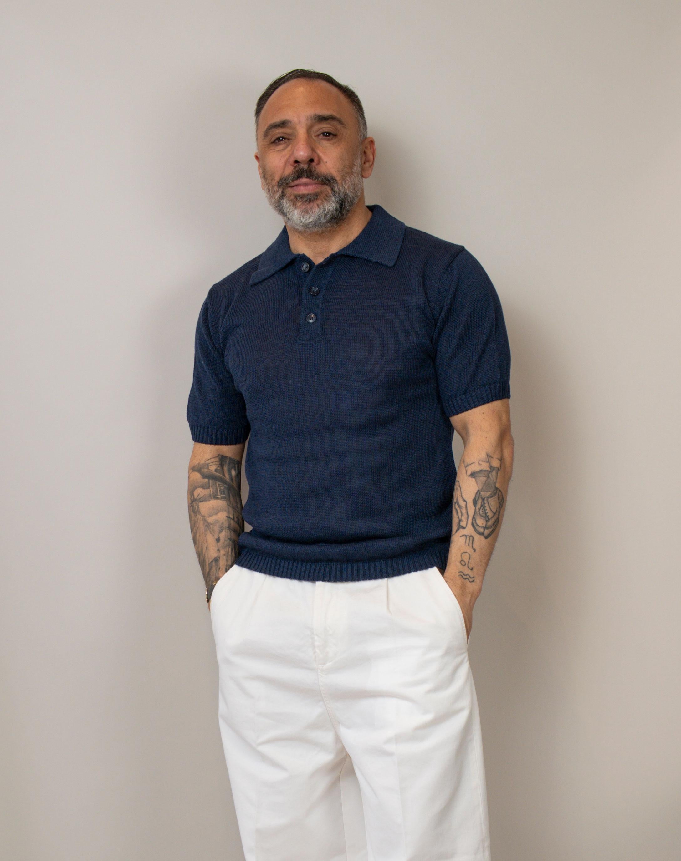 Polo Daniele Fiesoli uomo 3082 blu denim POLO 3082 MC 024 DANIELE FIESOLI 