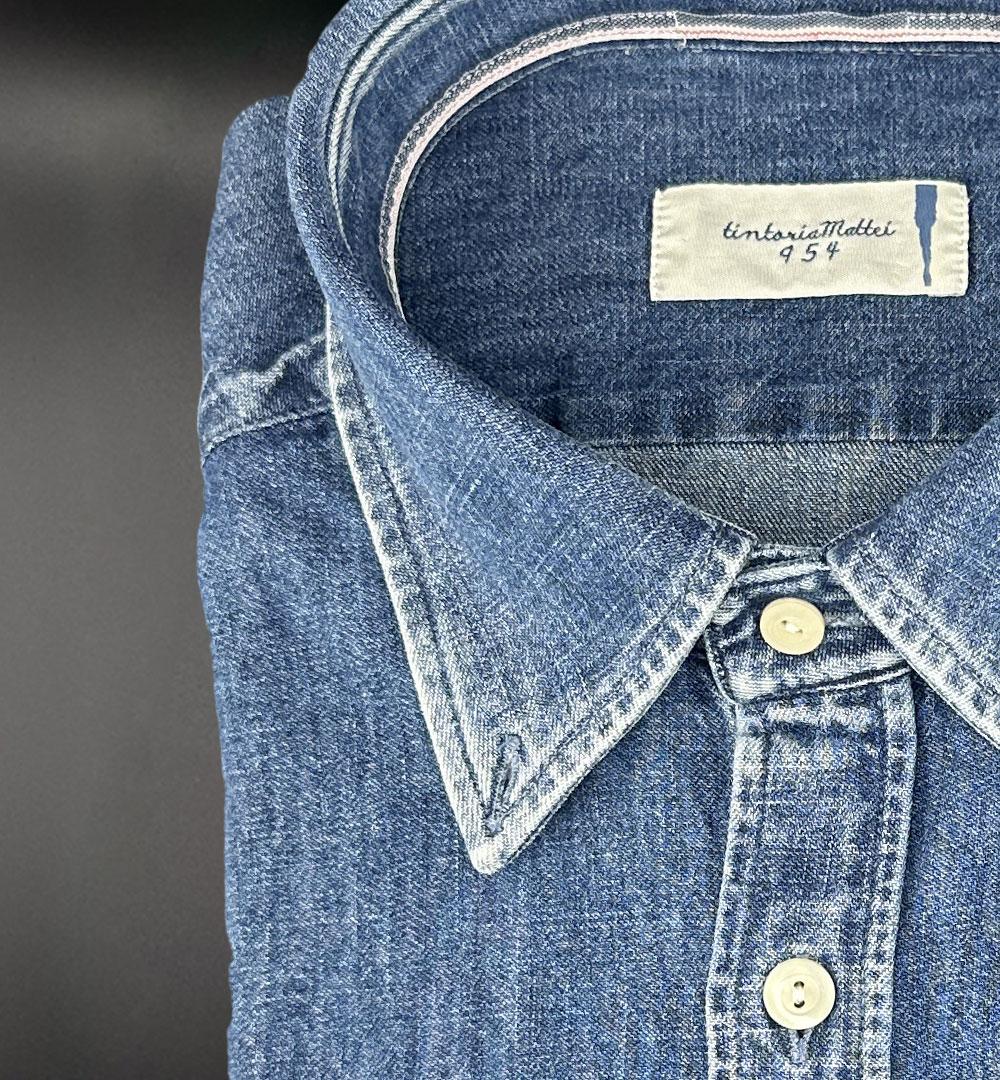Camicia Tintoria Mattei uomo 1YBFN94U blu 1YBFN94U Z2 DENIM TINTORIA MATTEI 