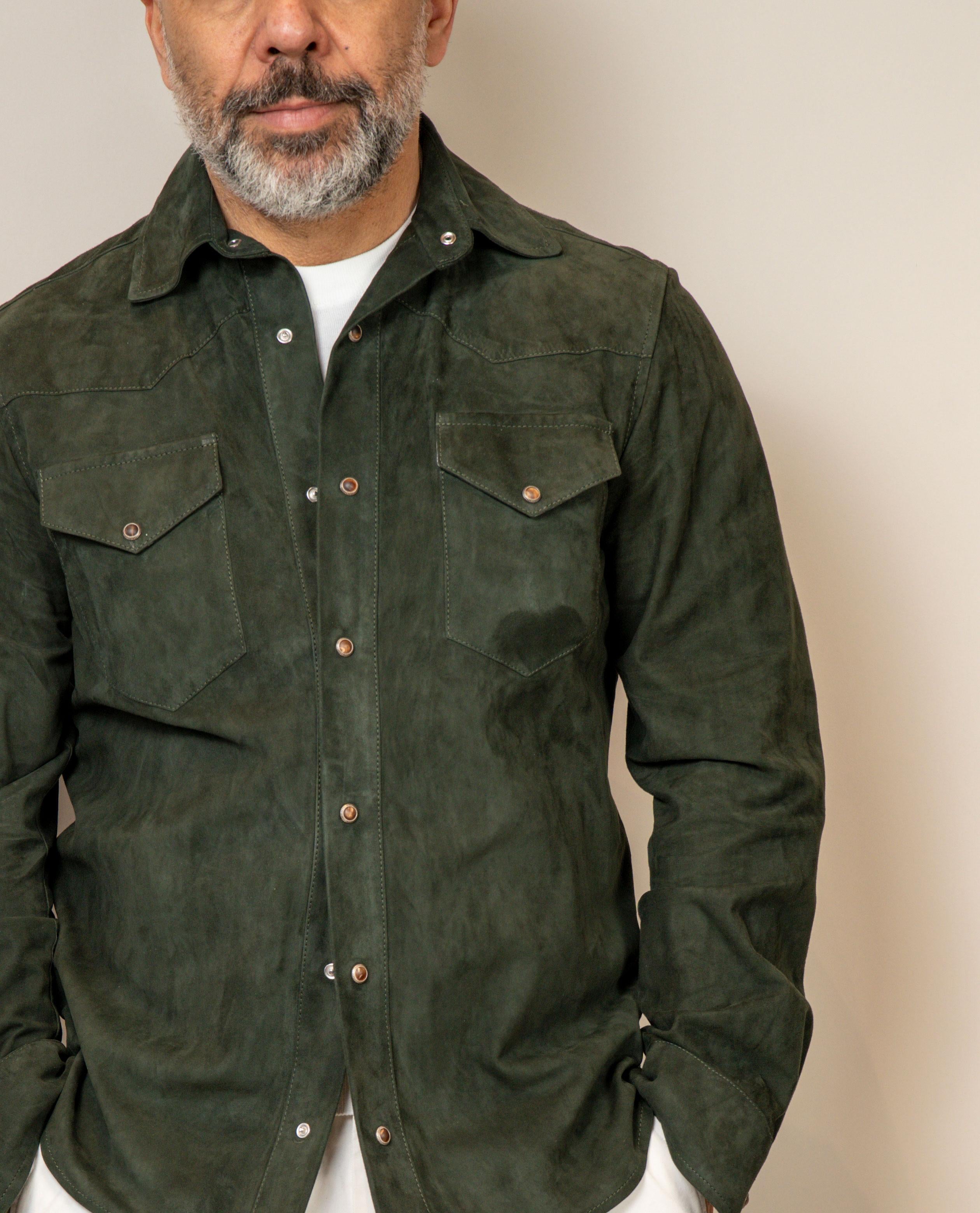 Overshirt Kired uomo Toto 835101 verde TOTO 835101 6000 KIRED 