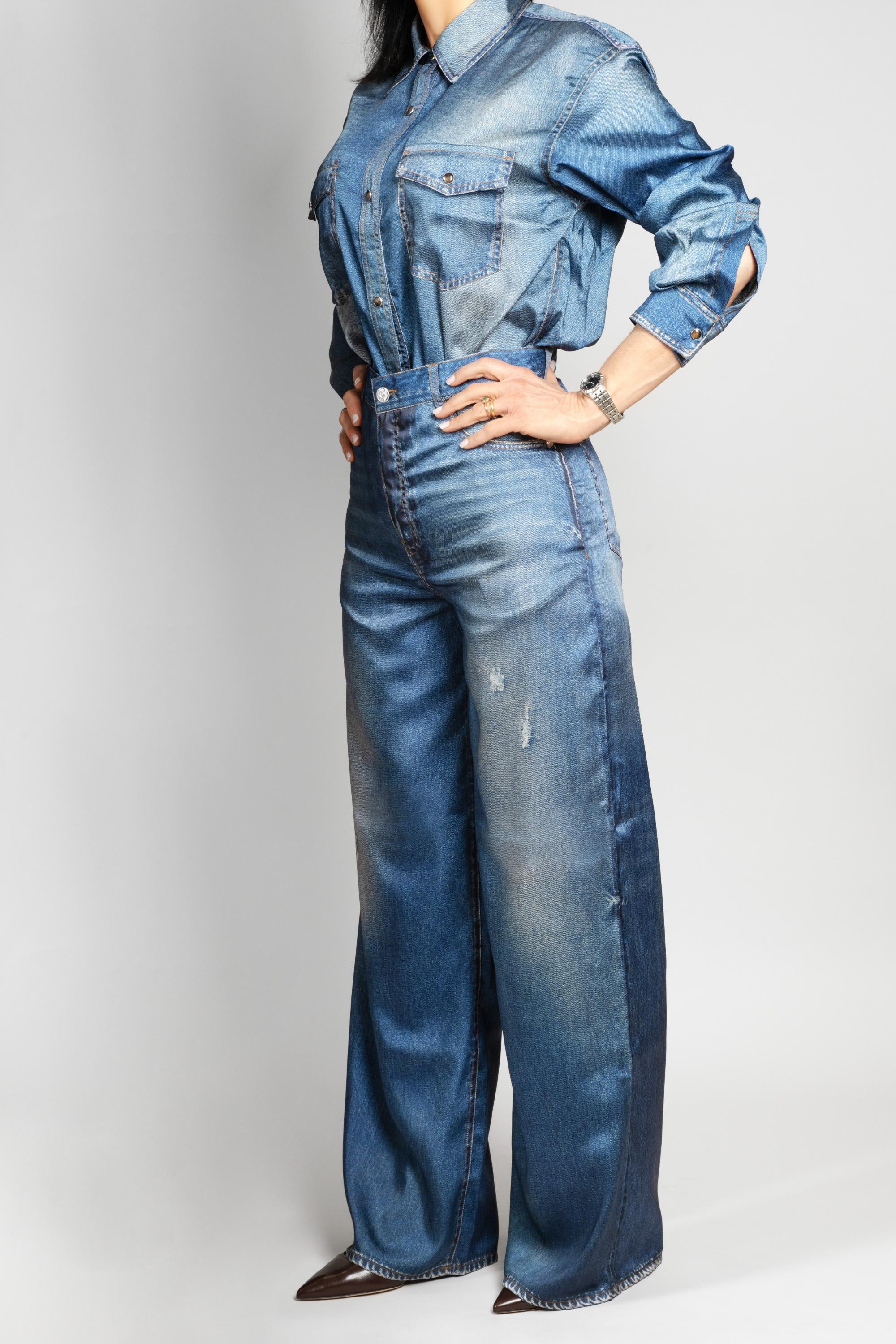 Pantalone Nine in the Morning donna Edda blu EDDA STAMPA JEANS NINE INTHE MORNING 
