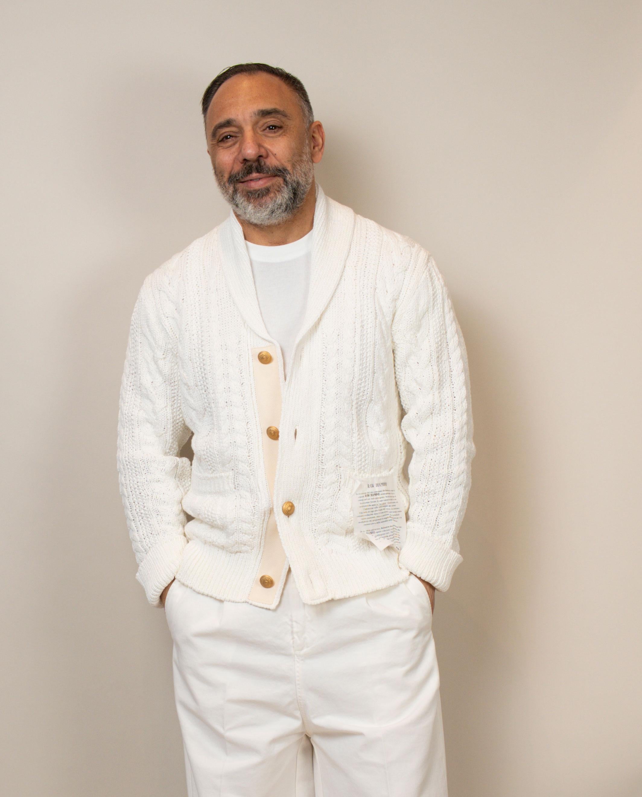 Cardigan Ballantyne uomo B41933C069 bianco B41933C069 10156 WHITE BALLANTYNE 