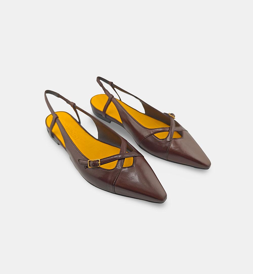 Ballerine Mara Bini donna Z519 Milena Fibbie caffè<BR/> Z519 CHANEL.C MARA BINI 