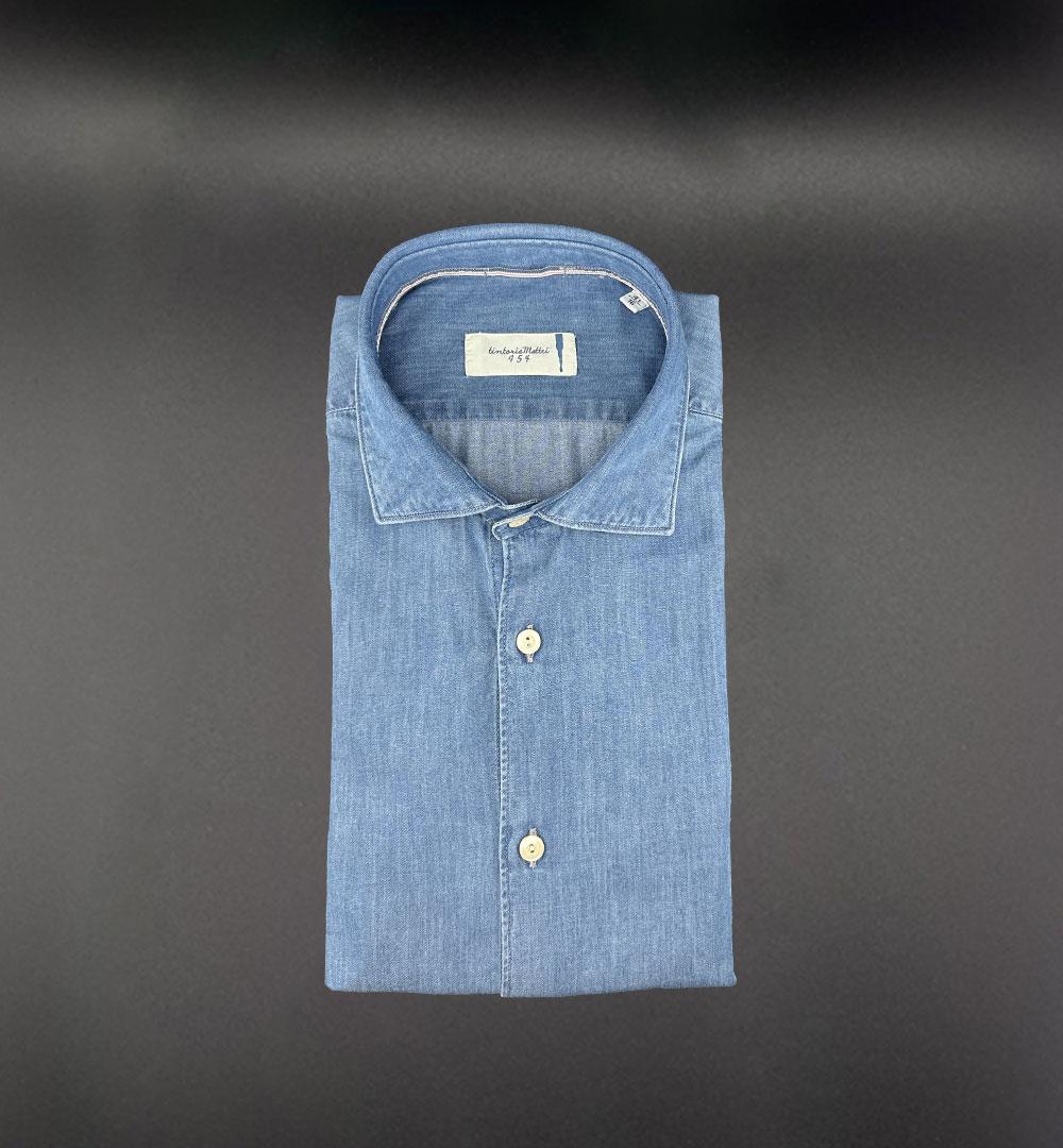 Camicia Tintoria Mattei uomo 1JFNNM2U blu chiaro 1JFNNM2U Z3 DENIM TINTORIA MATTEI 