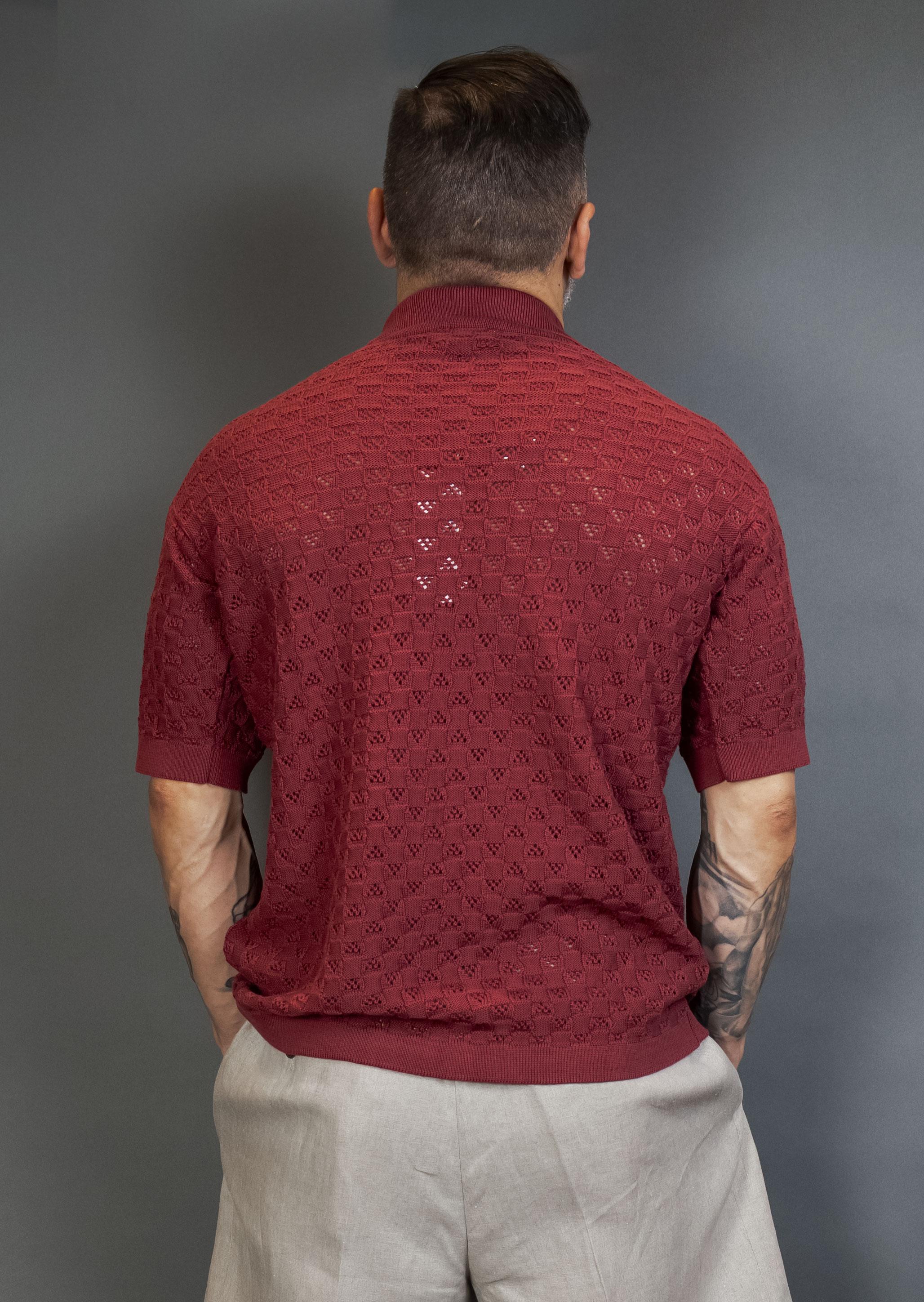 Overshirt Scaglione uomo UPC073 Square cherry UPC073 683 DK CHERRY SCAGLIONE 