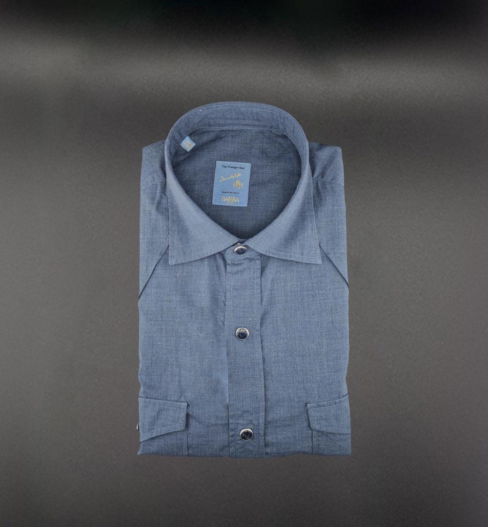 Camicia Barba uomo WSU10P2050078 03 BLU <BR/> WSU10P2050078 03 BLU BARBA 