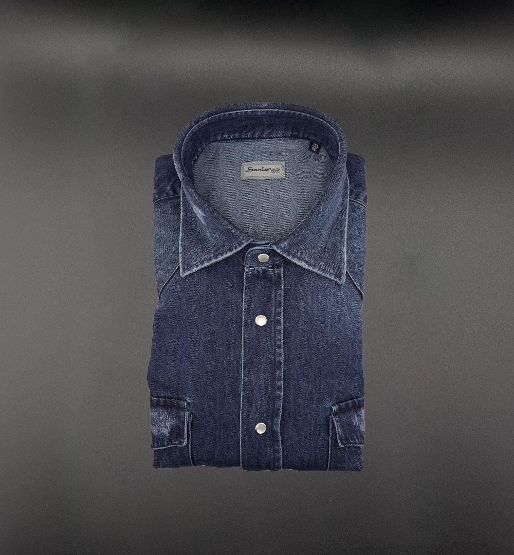 Camicia Sartorio uomo SCC0001SH2965 blu scuro SCC0001SH2965 0102 DENIM SARTORIO 
