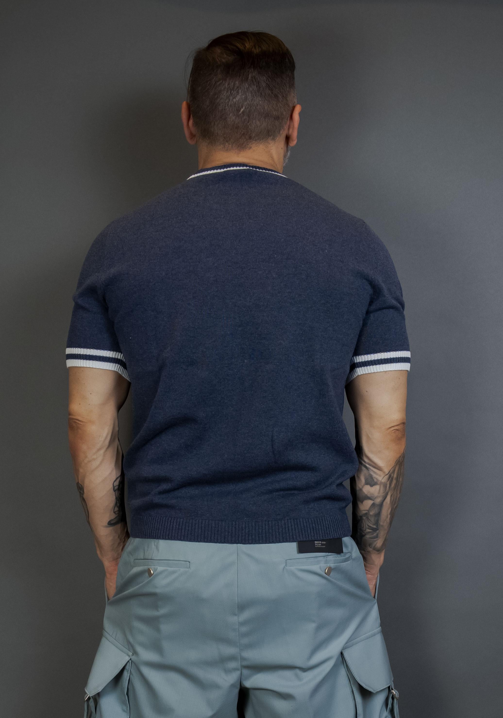 T-shirt Scaglione uomo UPC030 tipping denim UPC030 050 DK DENIM SCAGLIONE 