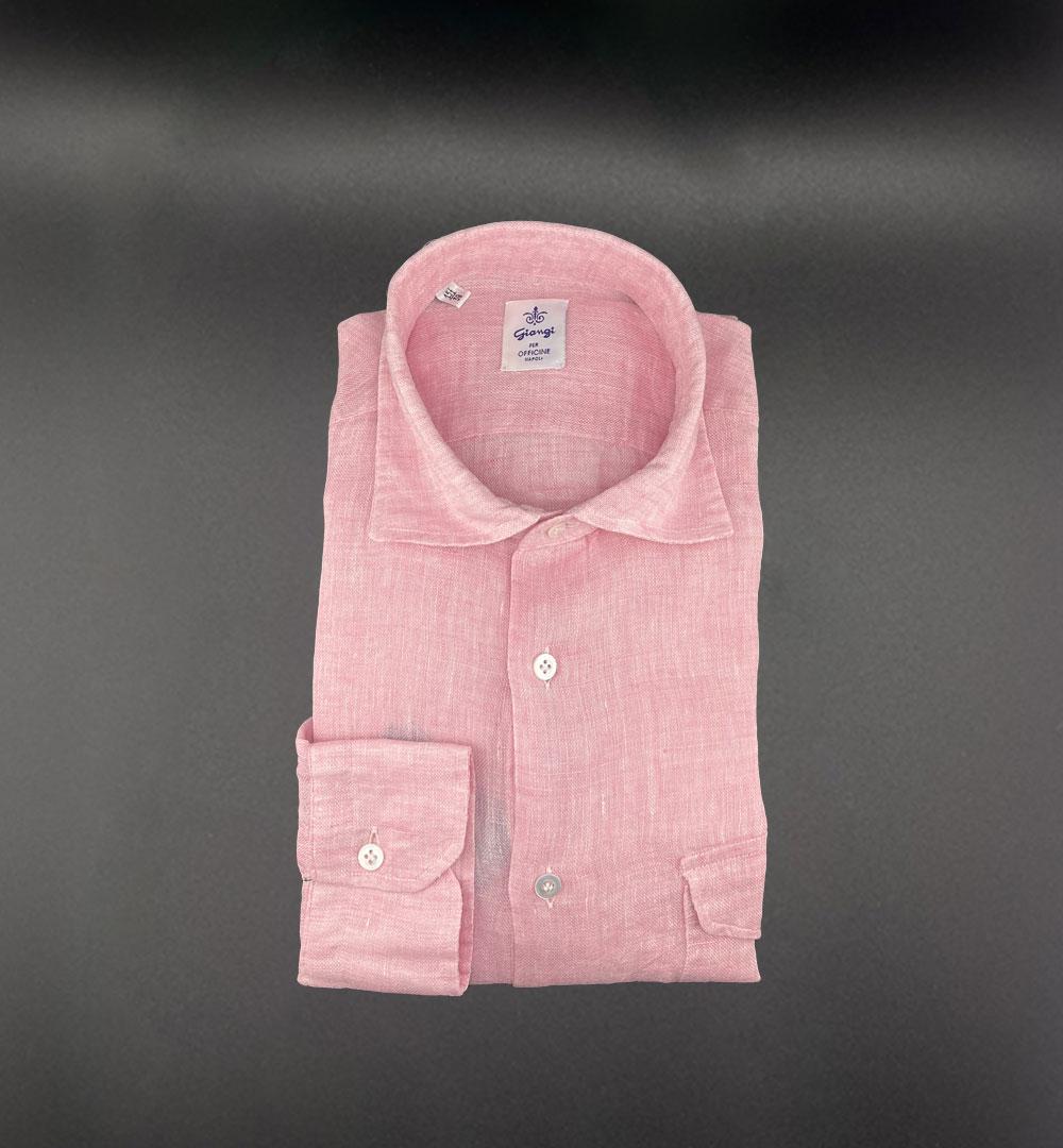 Camicia Giangi x Officine uomo SAHARA 9410 rosa lino SAHARA 9410 2 ROSA GIANGI 