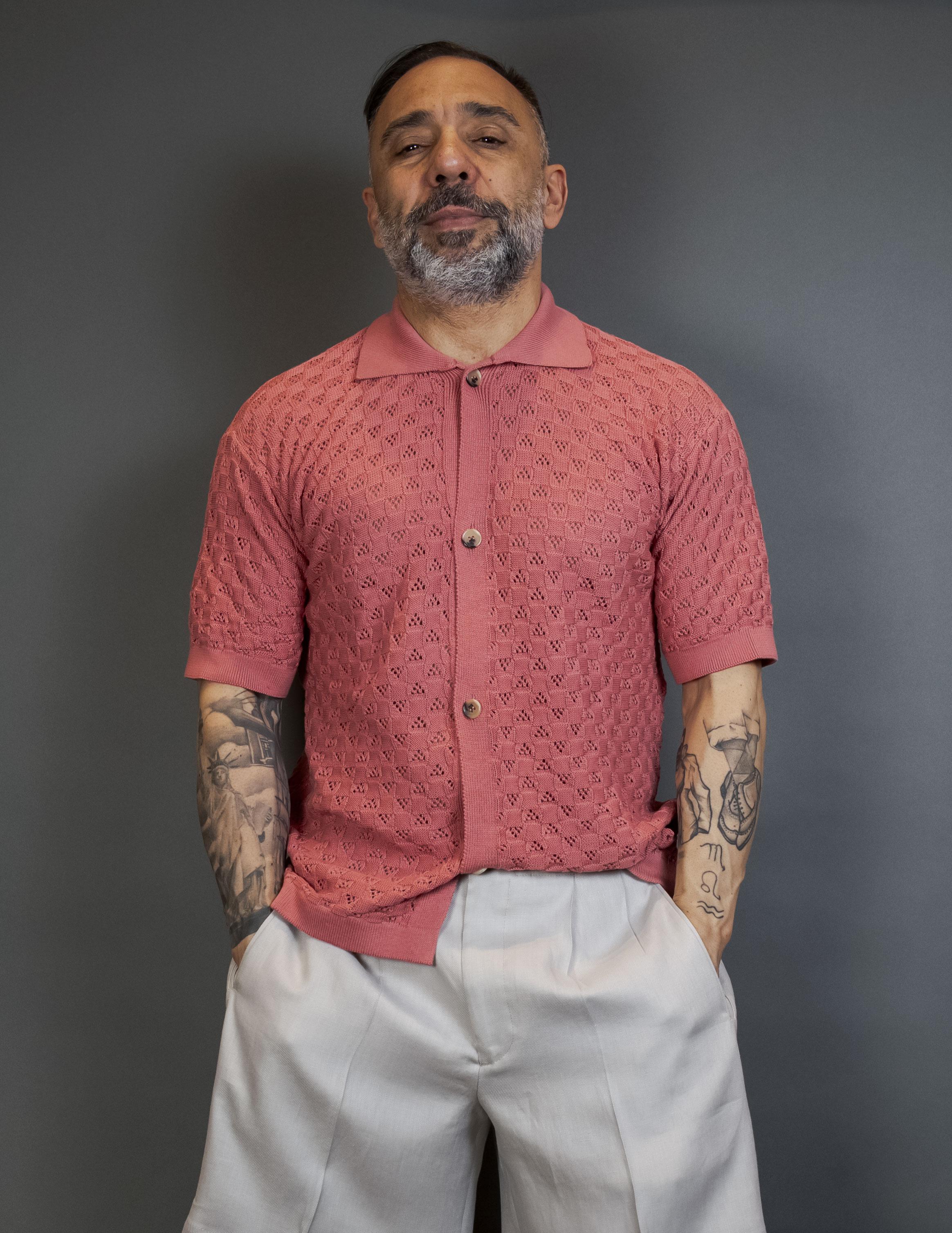 Overshirt Scaglione uomo UPC073 Square old rose UPC073 671 OLD ROSE SCAGLIONE 