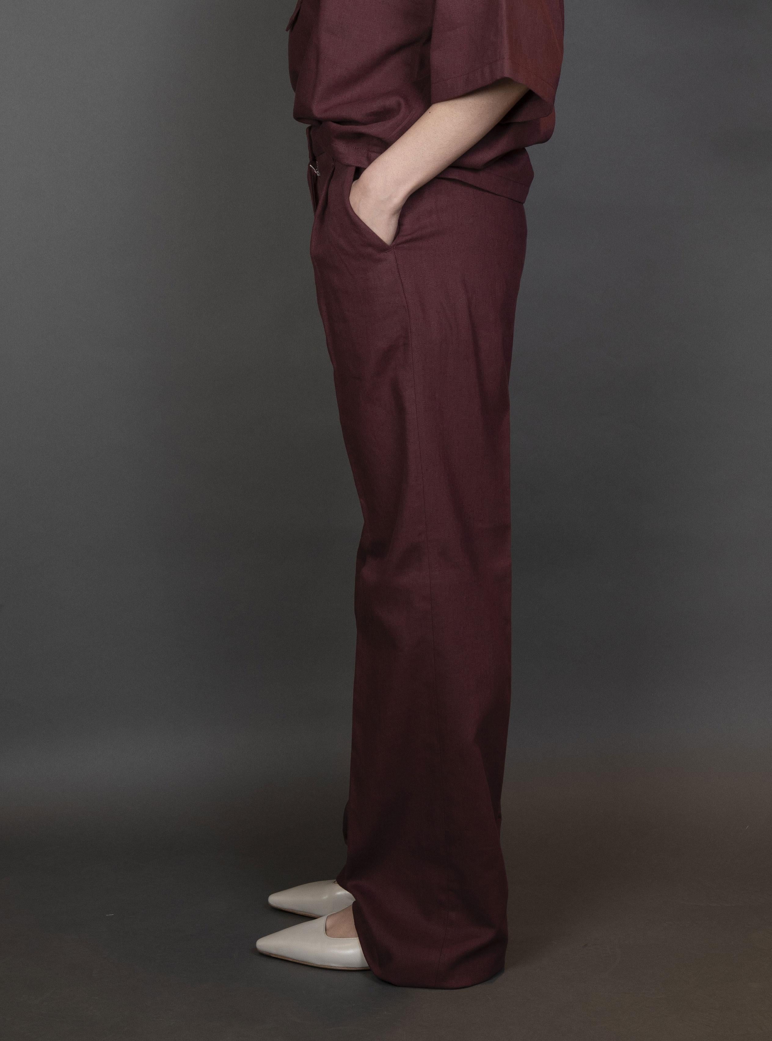 Pantalone Nine in the Morning Donna Blenda burgundy cotone BLD08 BLENDA NINE INTHE MORNING 